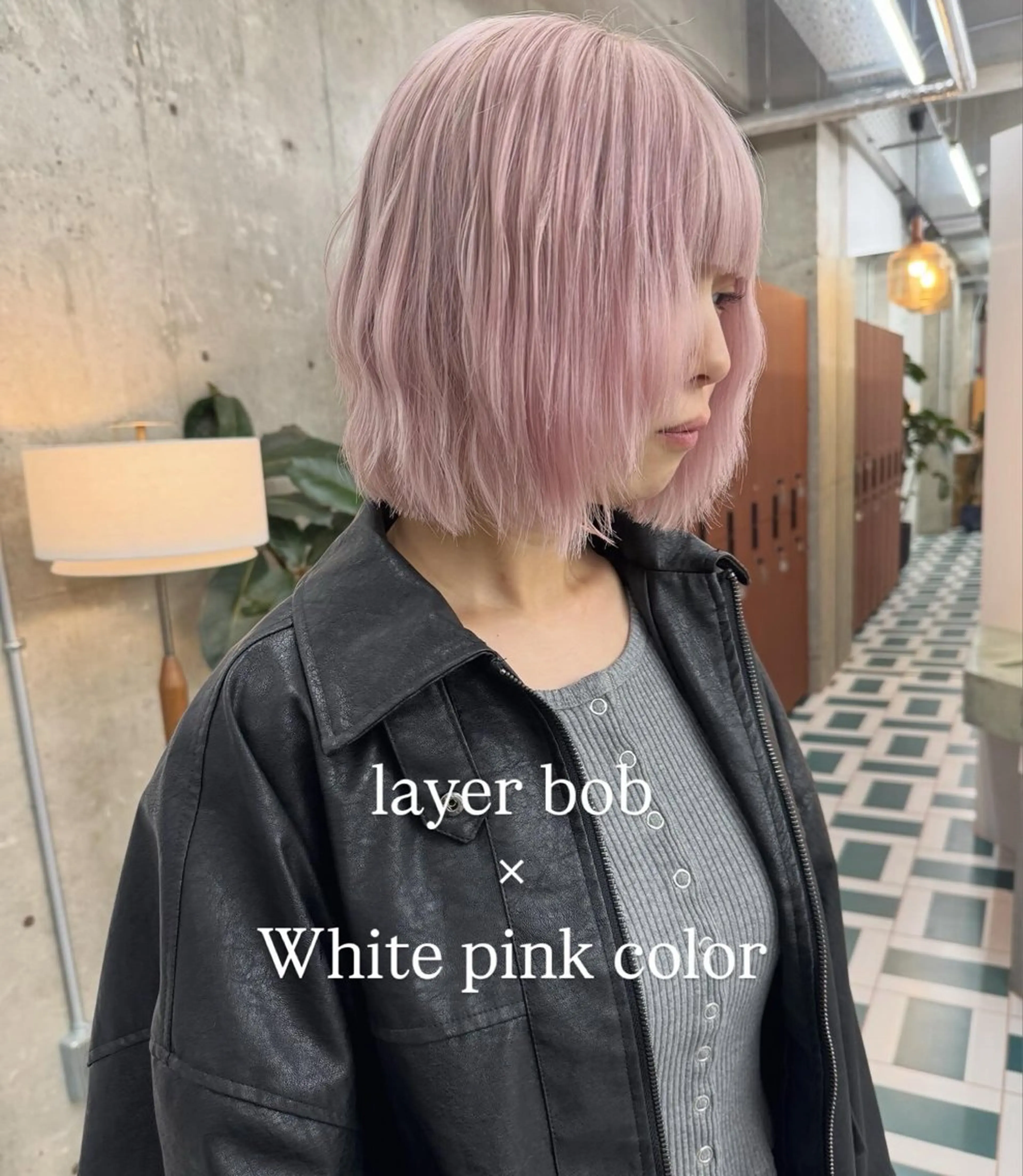 ショート カラー ブリーチ ピンクカラー レイヤーカット ヘアカラー トリートメント noe'所属・ブリーチ/ハイトーン /ボブ/MIKU💫のヘアスタイル