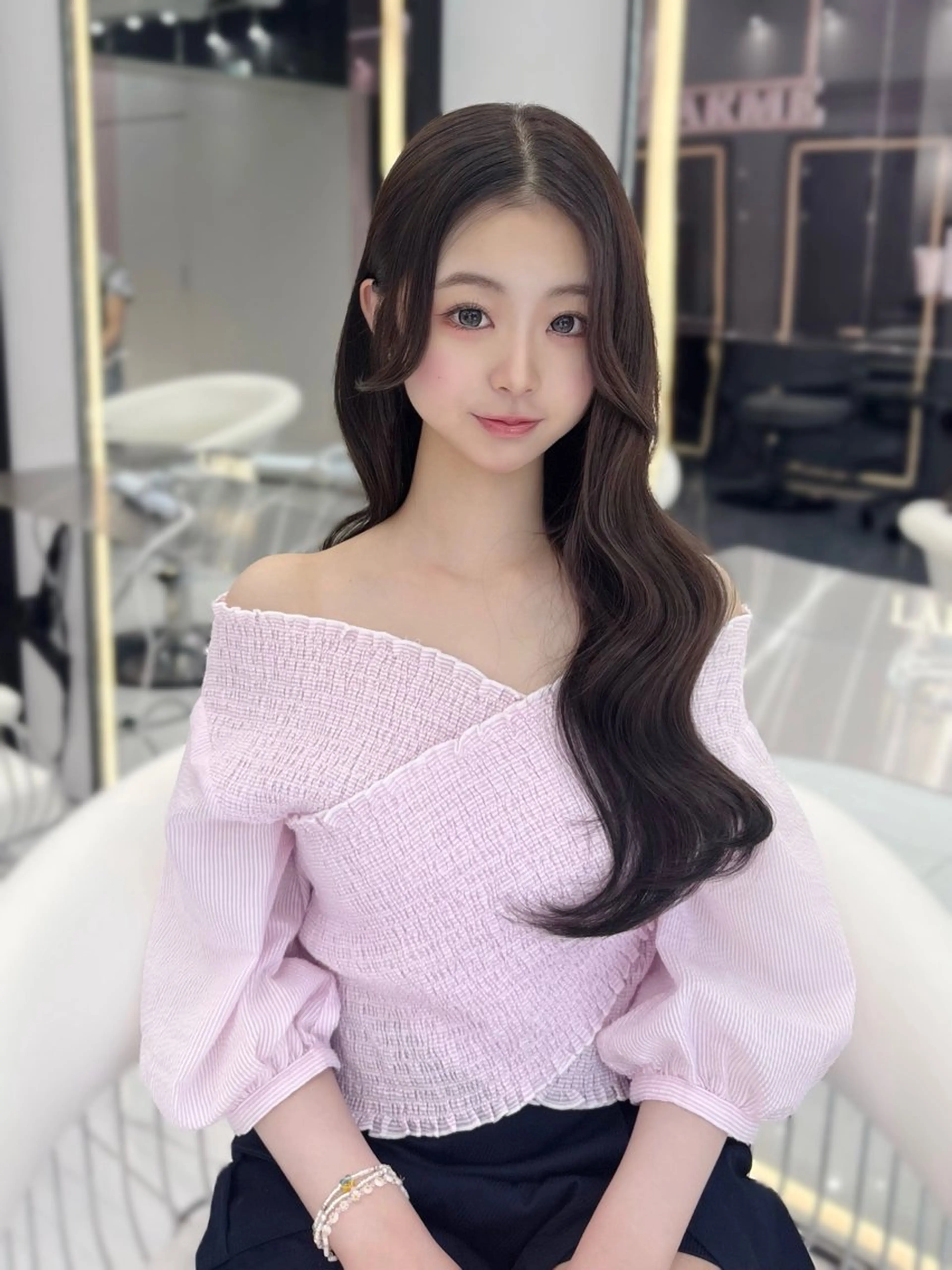 ロング カラー カット ヘアカラー トリートメント ヘッドスパ 新宿/韓国ヘア 中明度カラー/かやのヘアスタイル