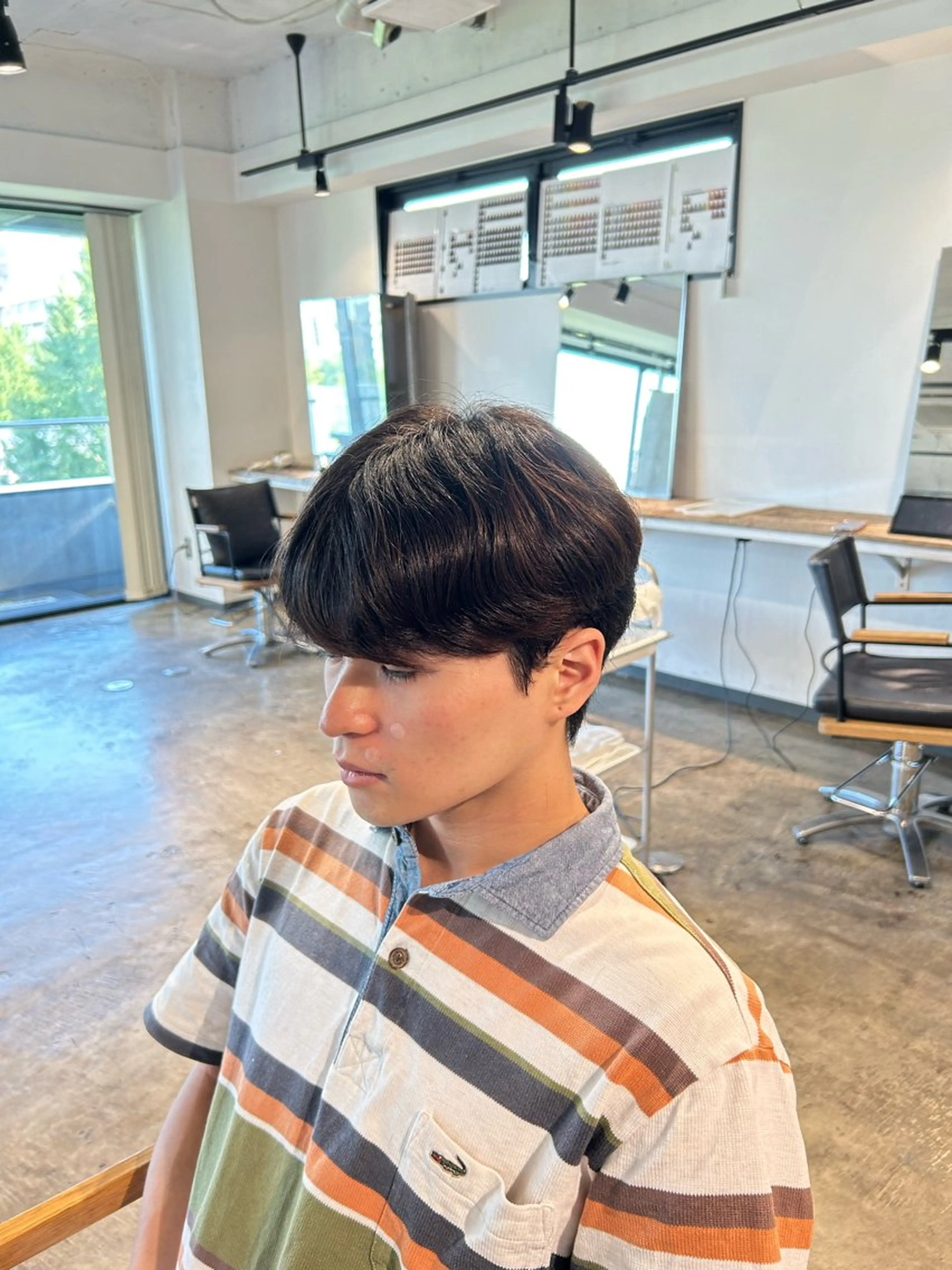 ショート パーマ メンズ センターパート ダウンパーマ カルマパーマ メンズ韓国風 マッシュ become men's hair 名駅店所属・名駅/フェザーパーマ 韓国ヘア/森岡のヘアスタイル