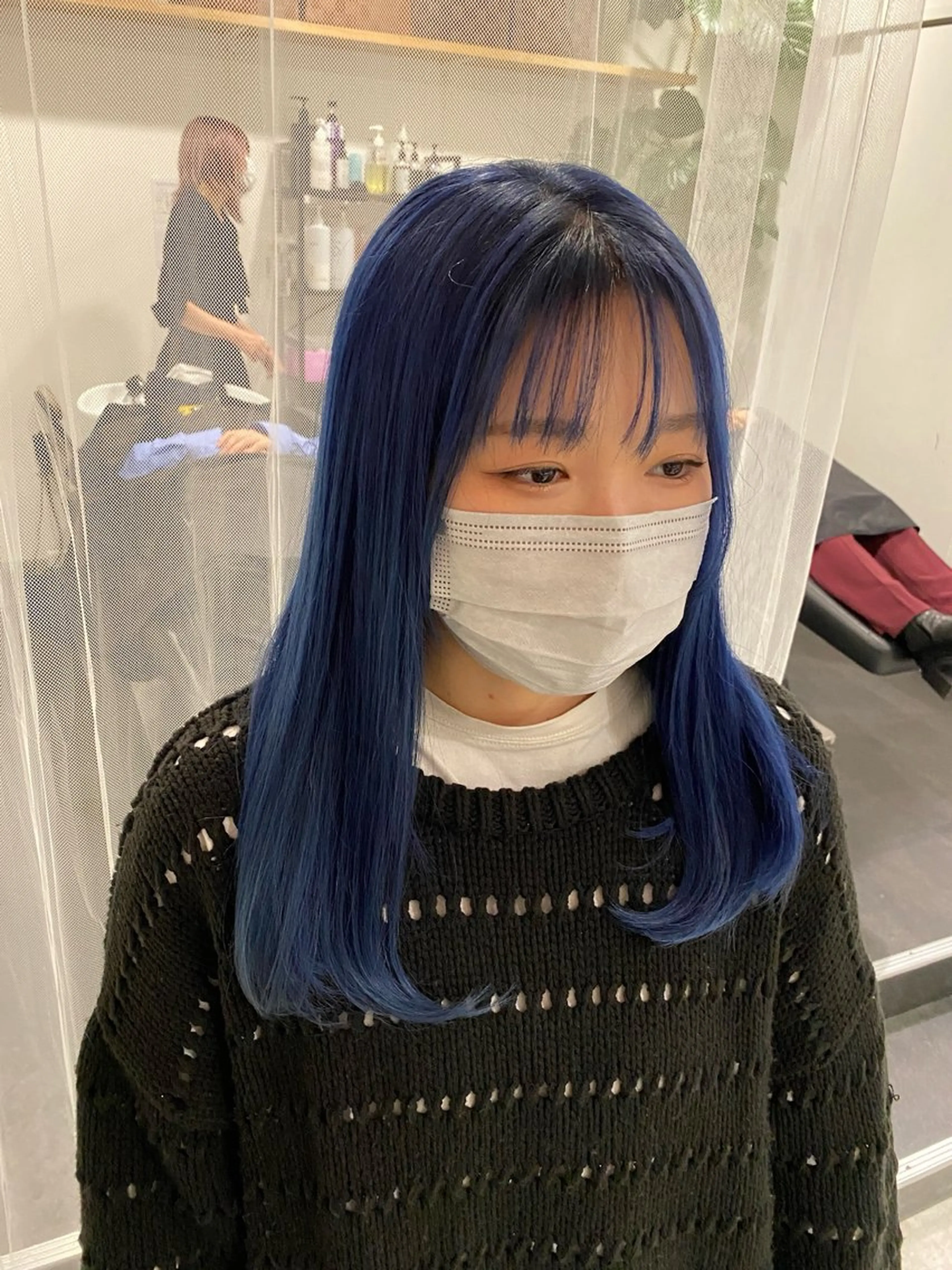 ミディアム カラー ショートボブ アディクシーカラー バレイヤージュ ブリーチ ケアブリーチ ヘアカラー JIL BLAN 京都のヘアスタイル