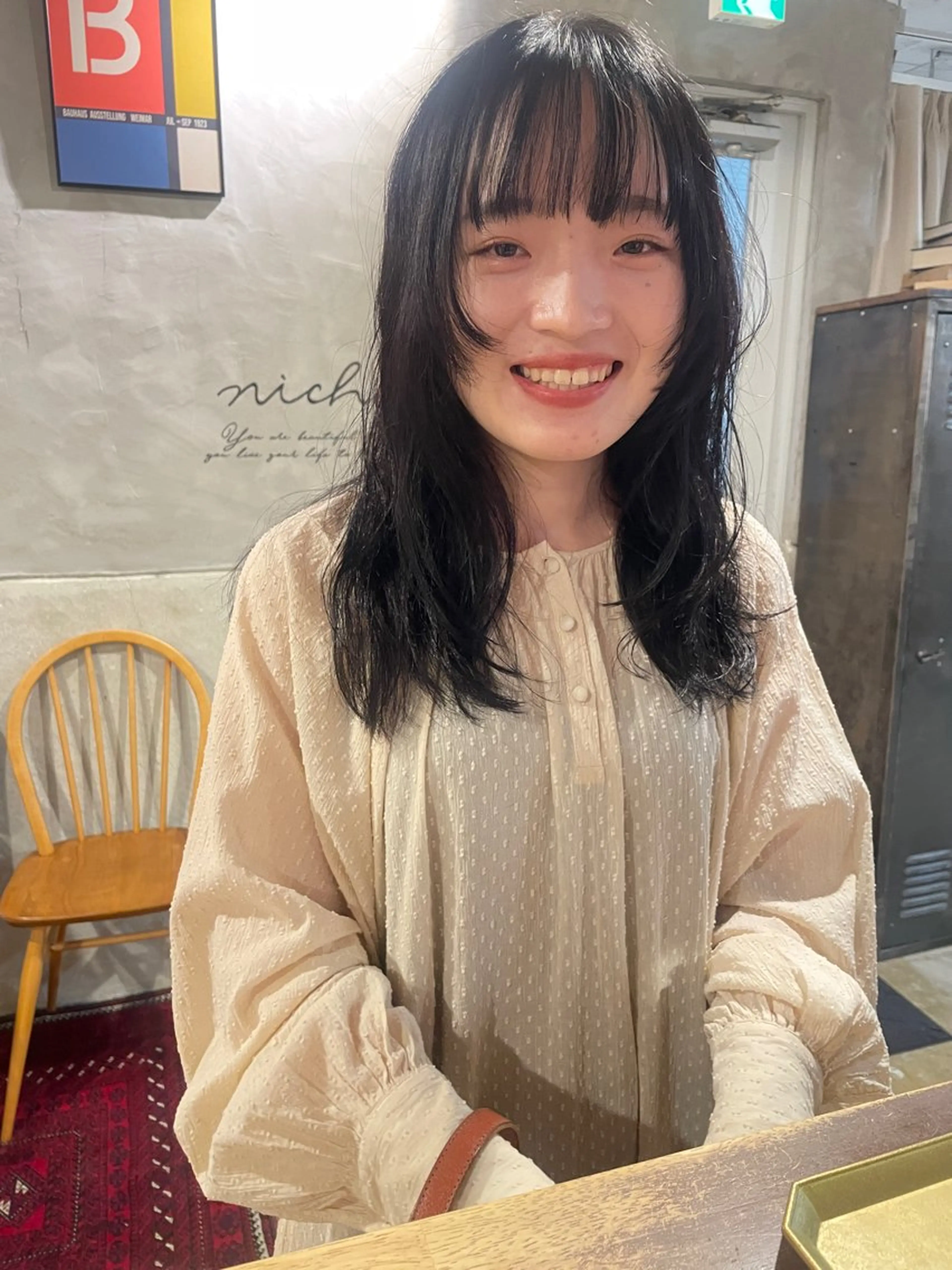 ロング カラー カット ヘアカラー トリートメント さの あやねのヘアスタイル
