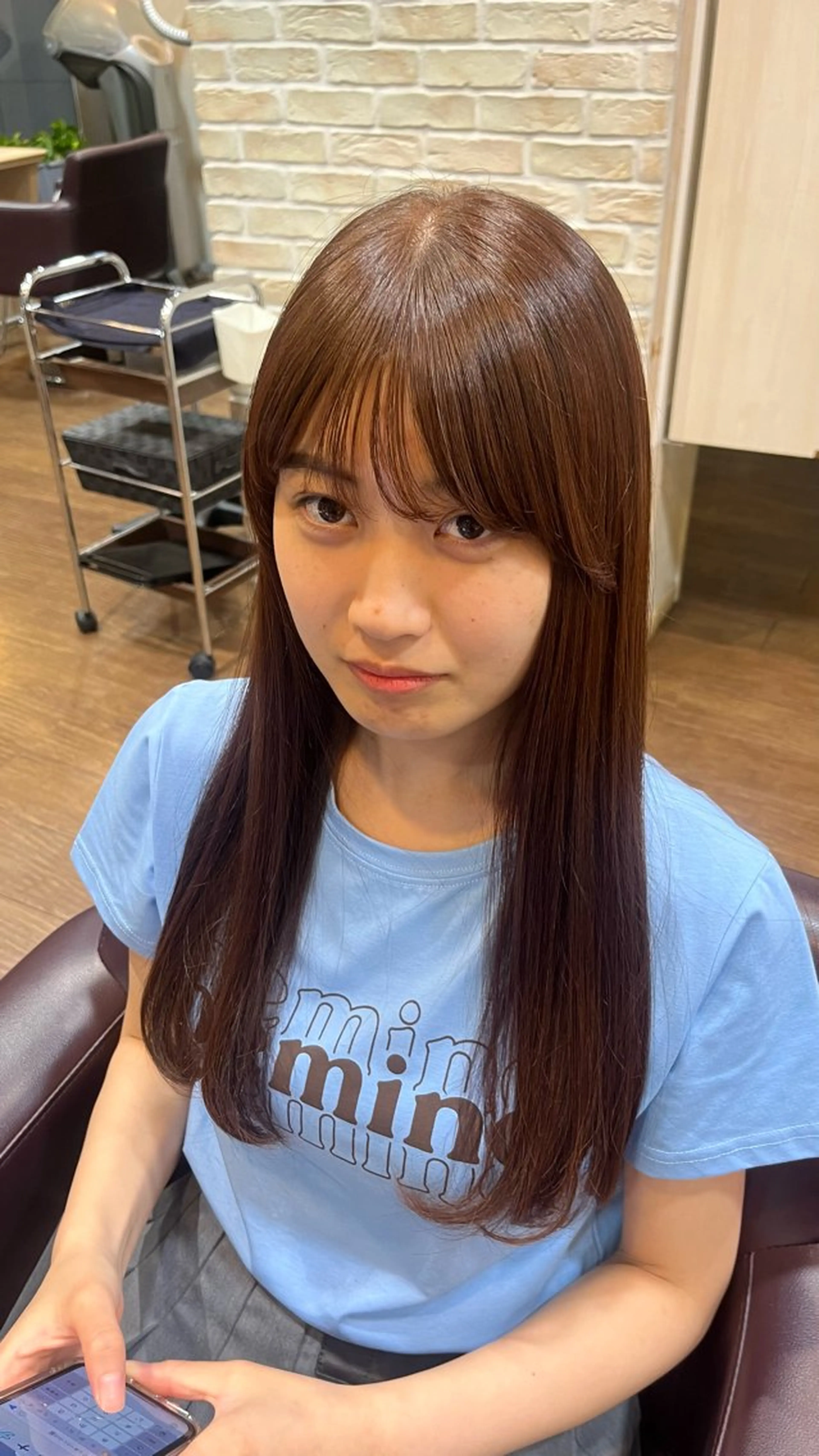 ロング オレンジブラウン ロング 山本 梨華のヘアスタイル