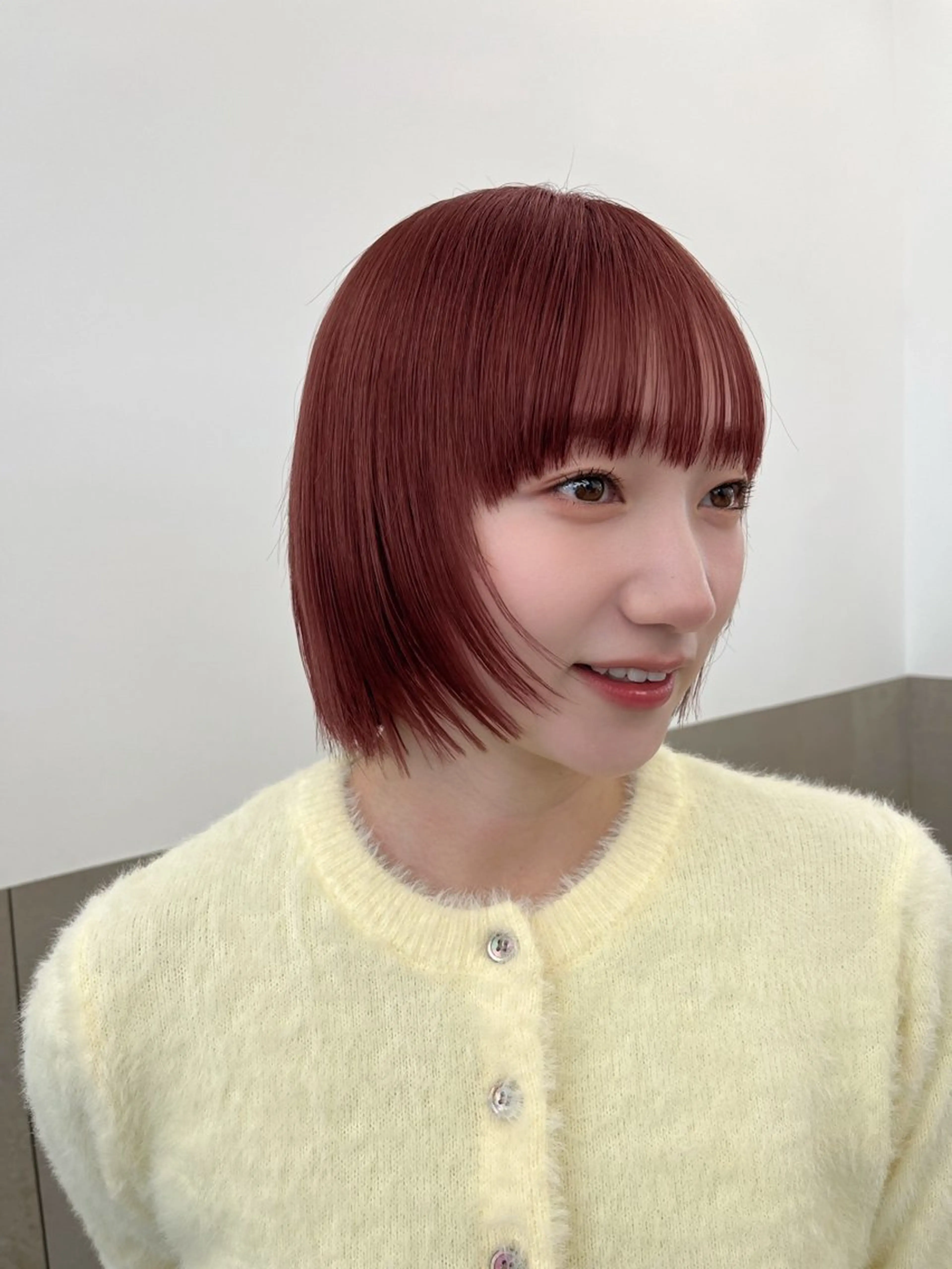 ミディアム 顔周りカット レイヤーカット ヘアカラー 似合わせカット/ モカのヘアスタイル