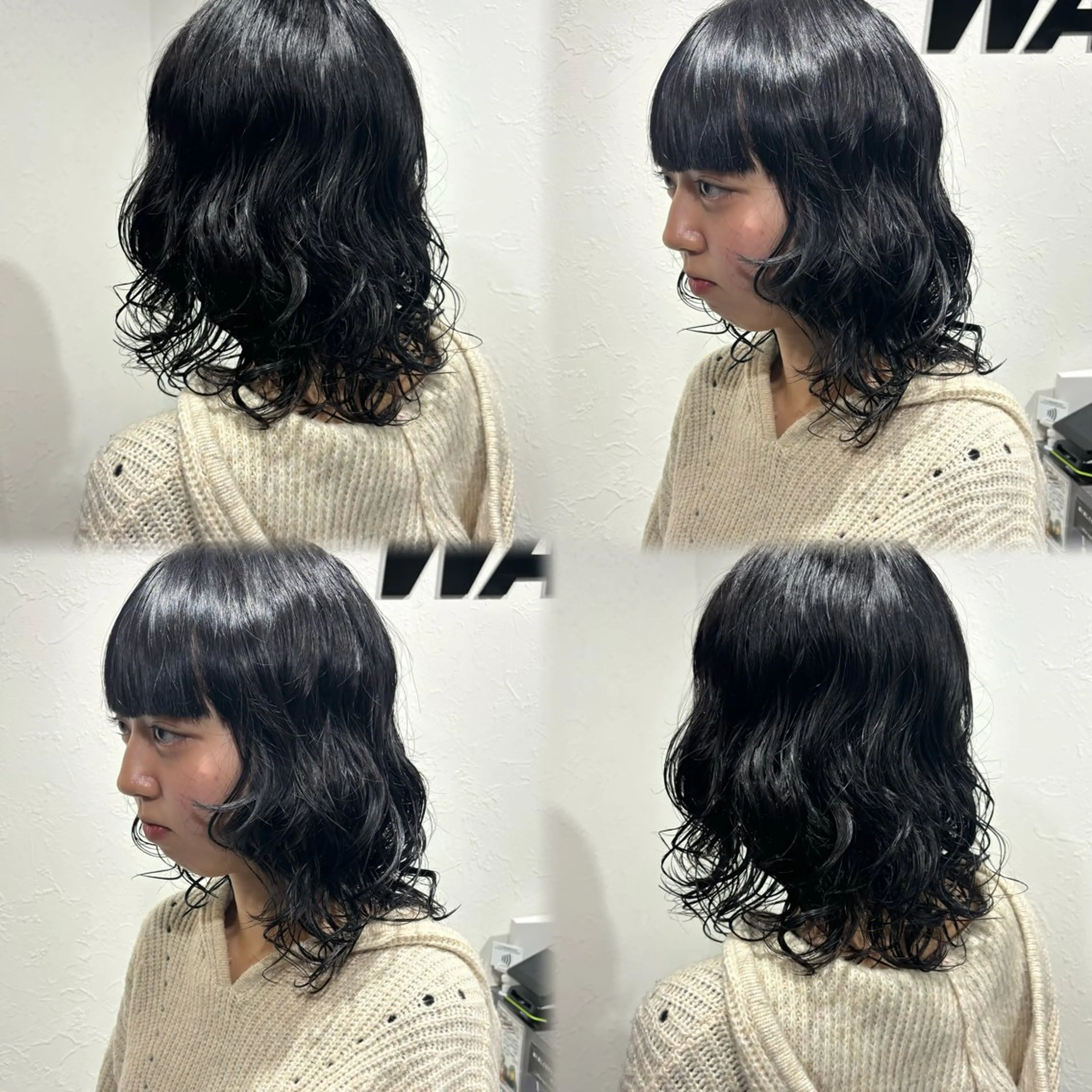 ミディアム パーマ 髪質改善/縮毛矯正/ 暖色カラー🎀🪞のヘアスタイル