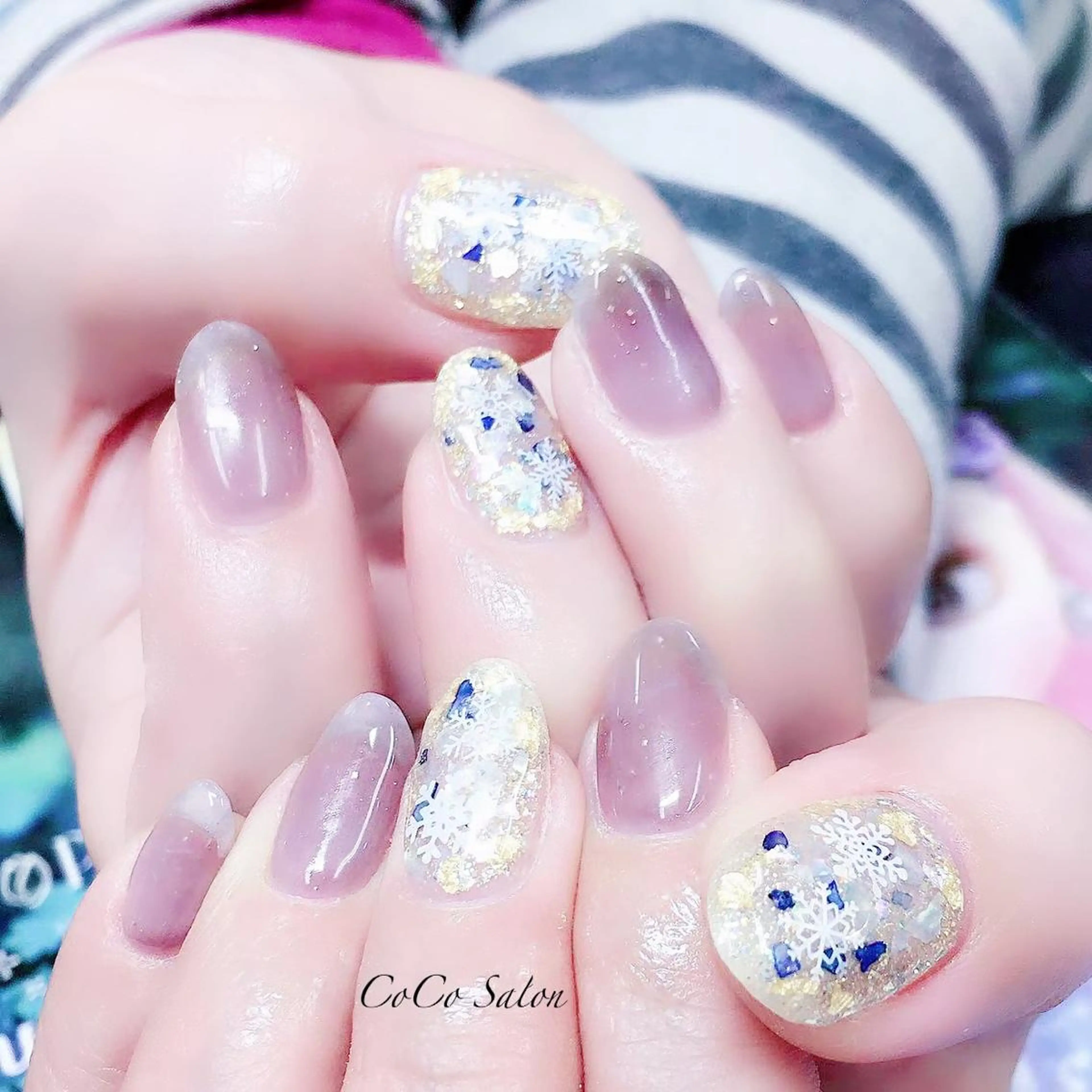 ネイル 長さ出し ジェルネイル ホログラムネイル キラキラネイル オフィスネイル ハンドネイル CoCoSalon ネイル/まつ毛予約のネイルデザイン