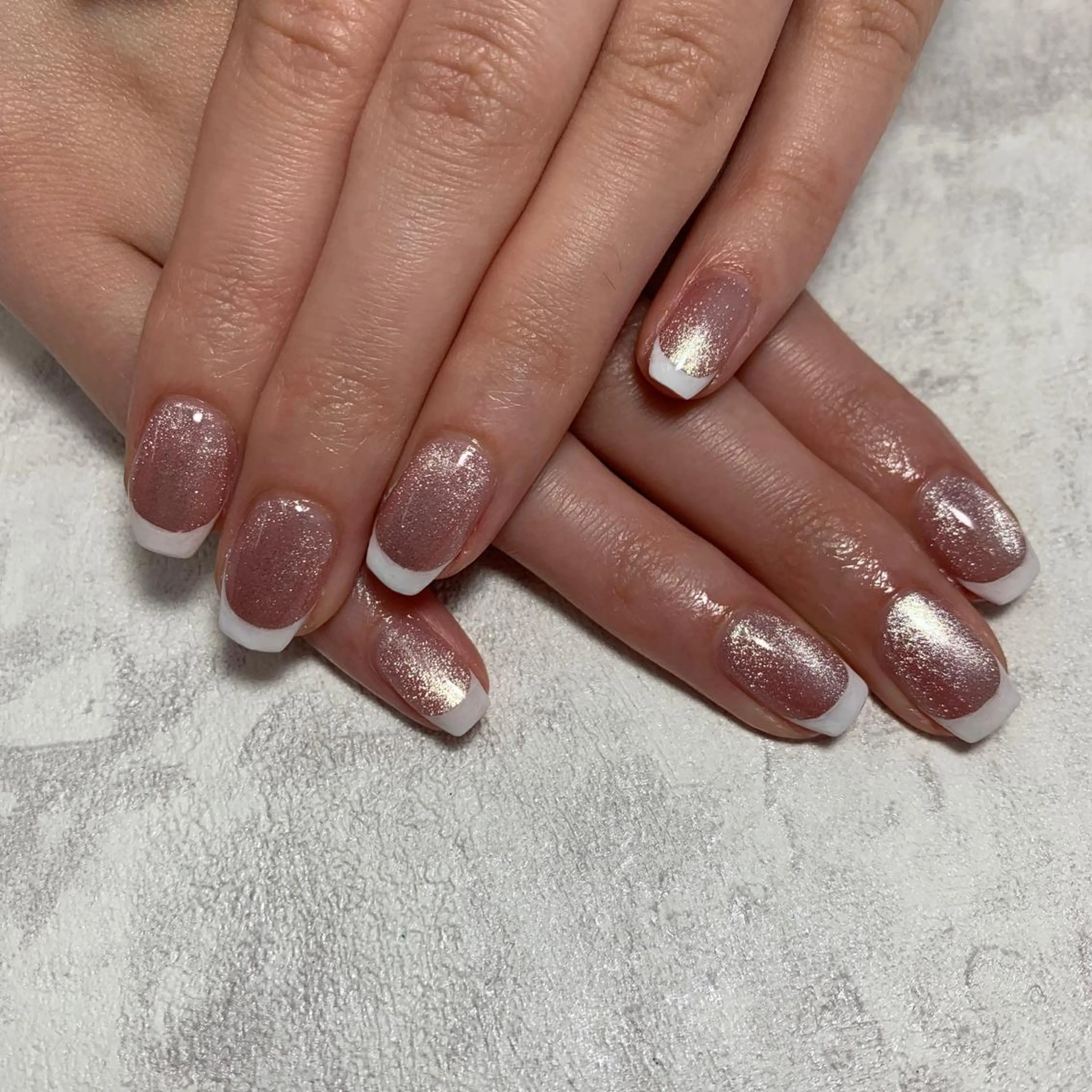 ネイル フレンチネイル マグネットネイル ピンク Li aile eye&nailのネイルデザイン