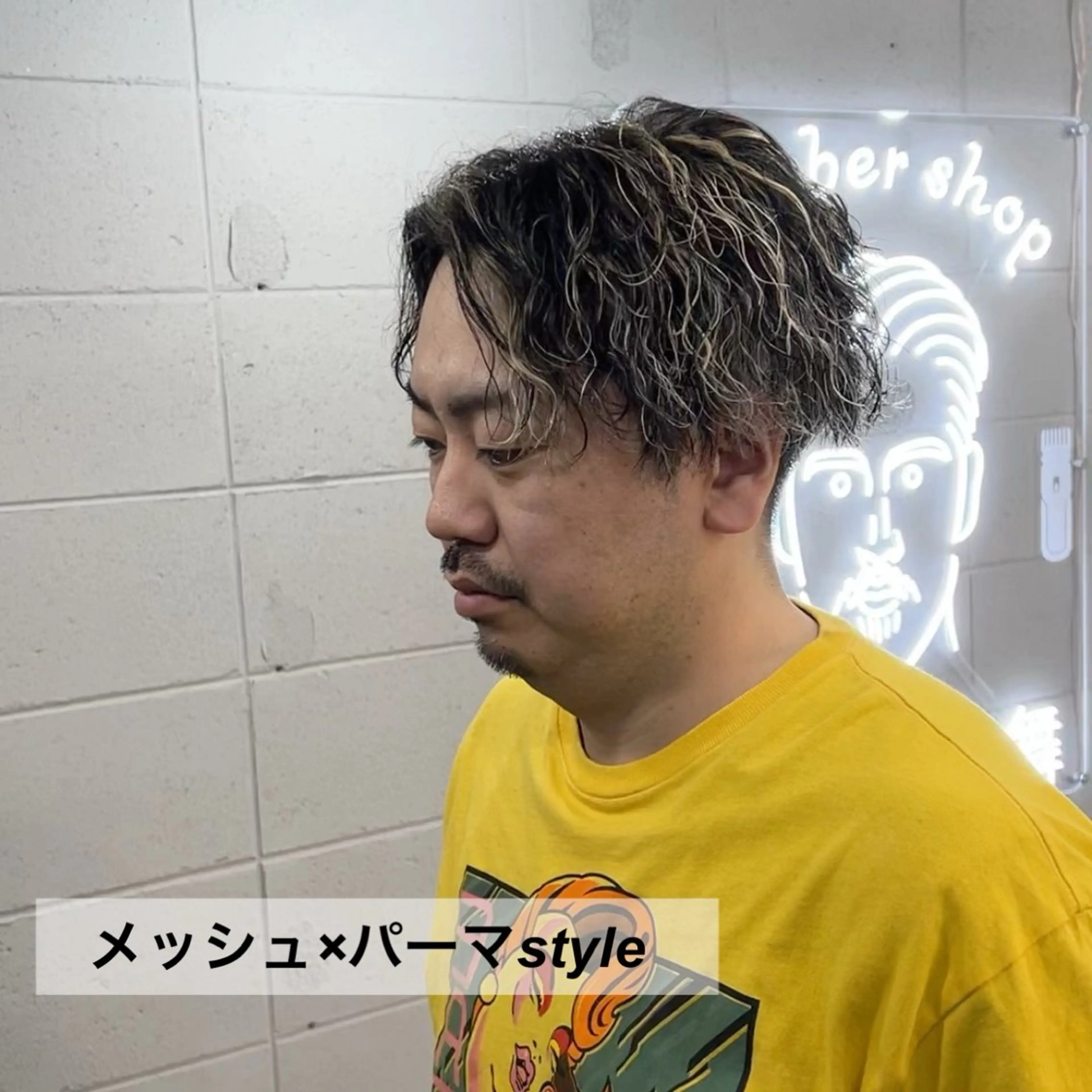 ショート メンズ メンズメッシュ メンズパーマ 天王寺/メンズ/フェ ード/河本かほのヘアスタイル