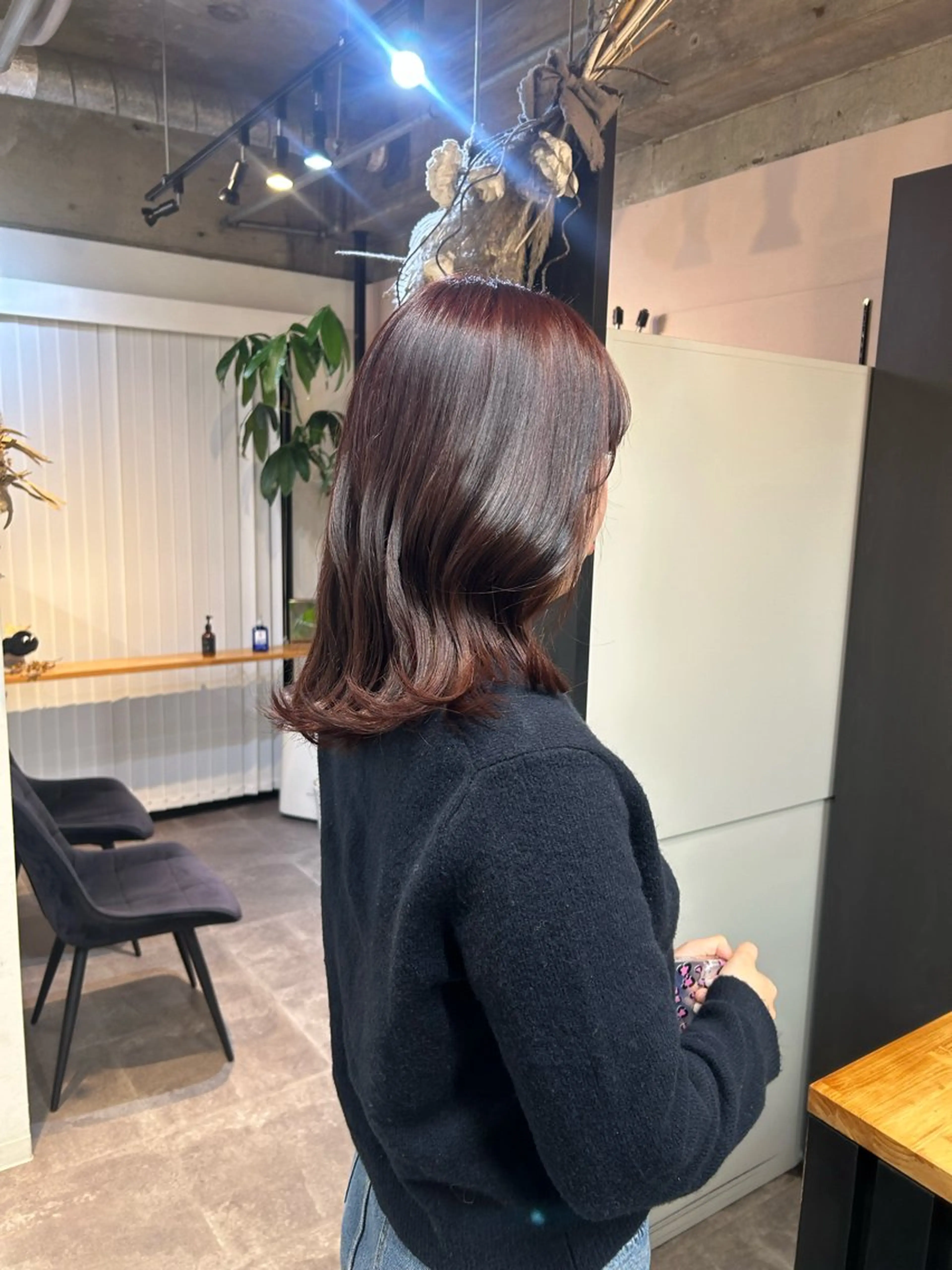 カラー レッドカラー ンジハ えみのヘアスタイル