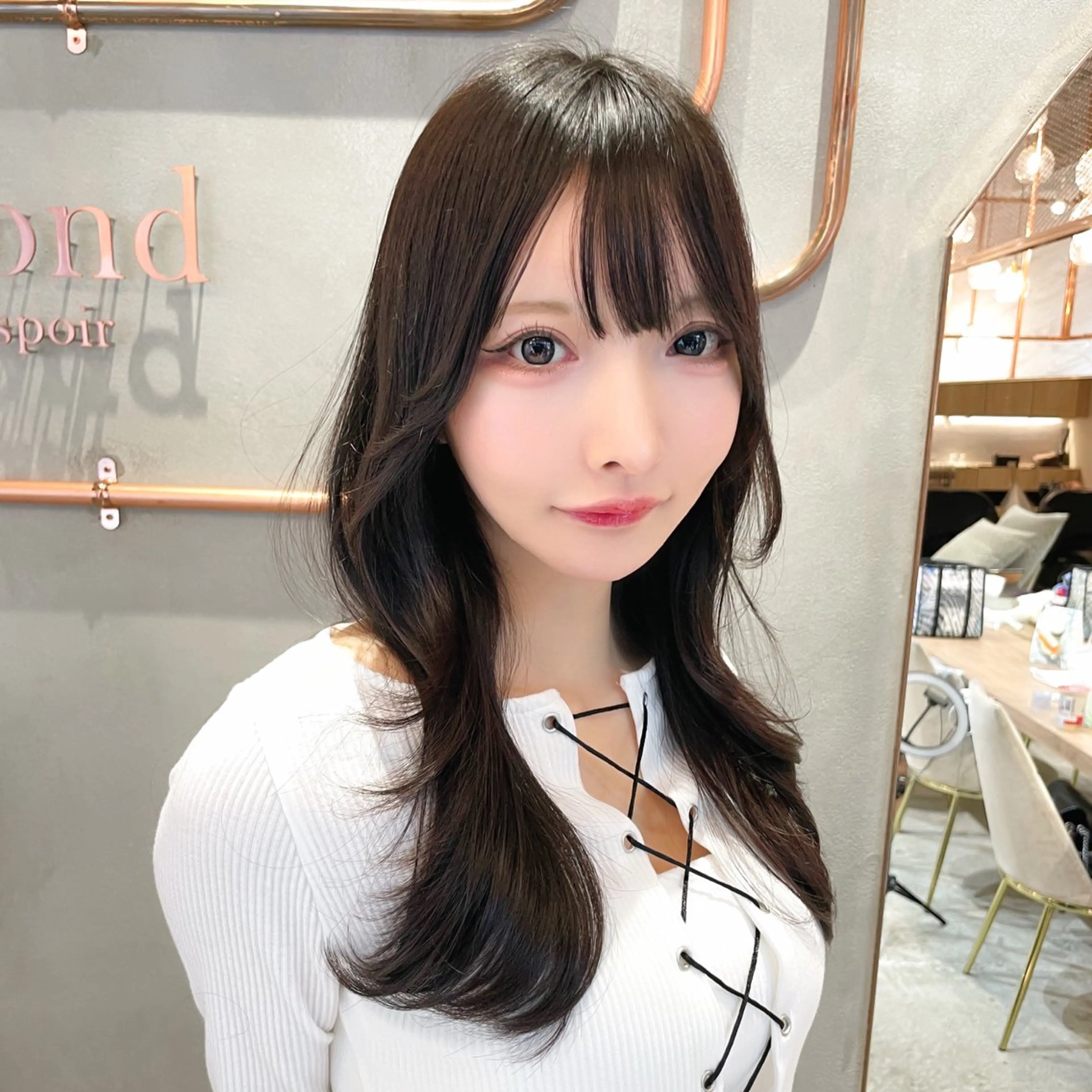 ロング カラー カット ヘアカラー 縮毛矯正 トリートメント レイヤー/韓国ヘア 縮毛矯正🫧鈴木颯のヘアスタイル