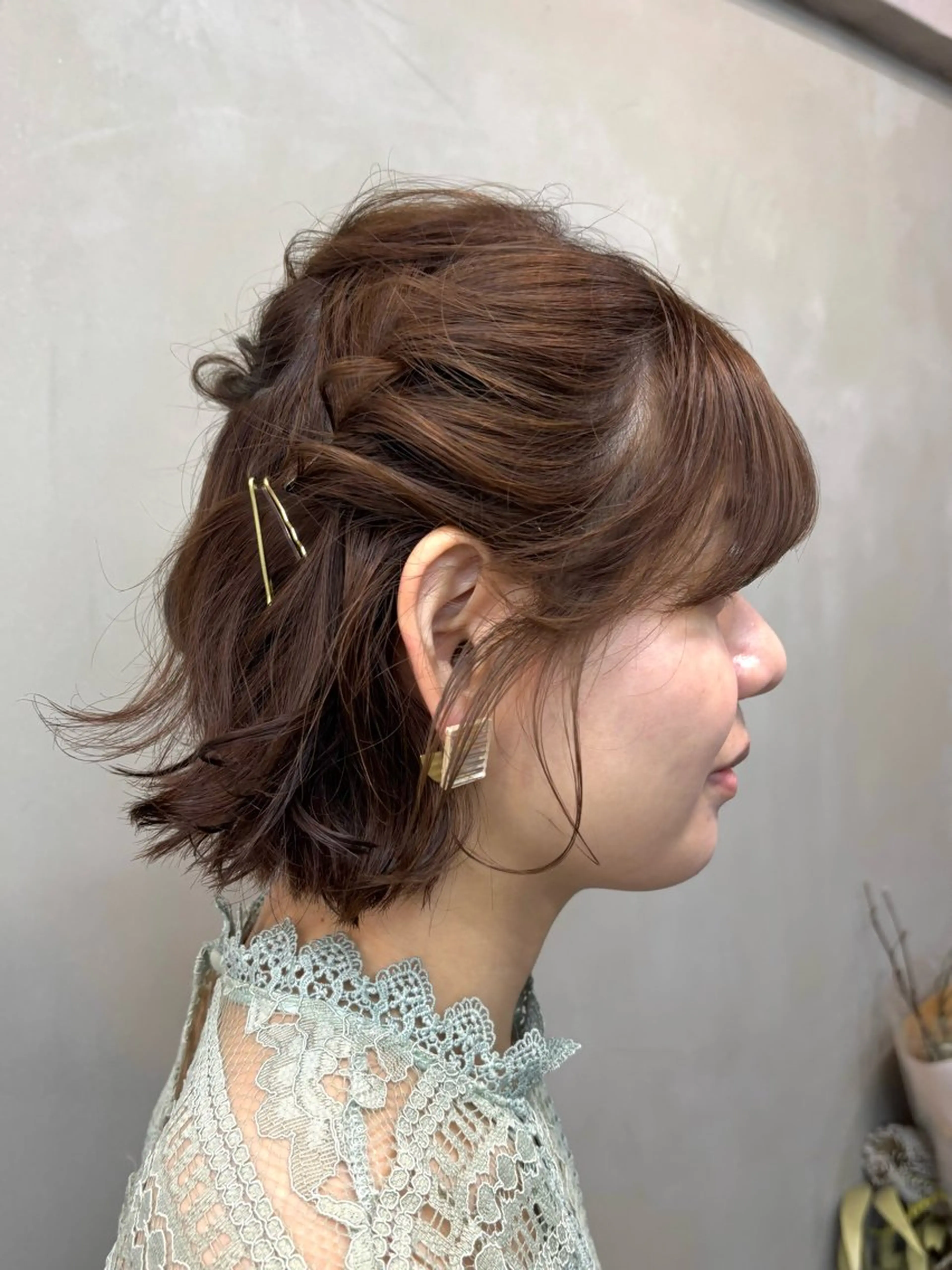 ミディアム ヘアセット 髪質改善ストレート/ ブリーチ／渋谷　福田のヘアスタイル
