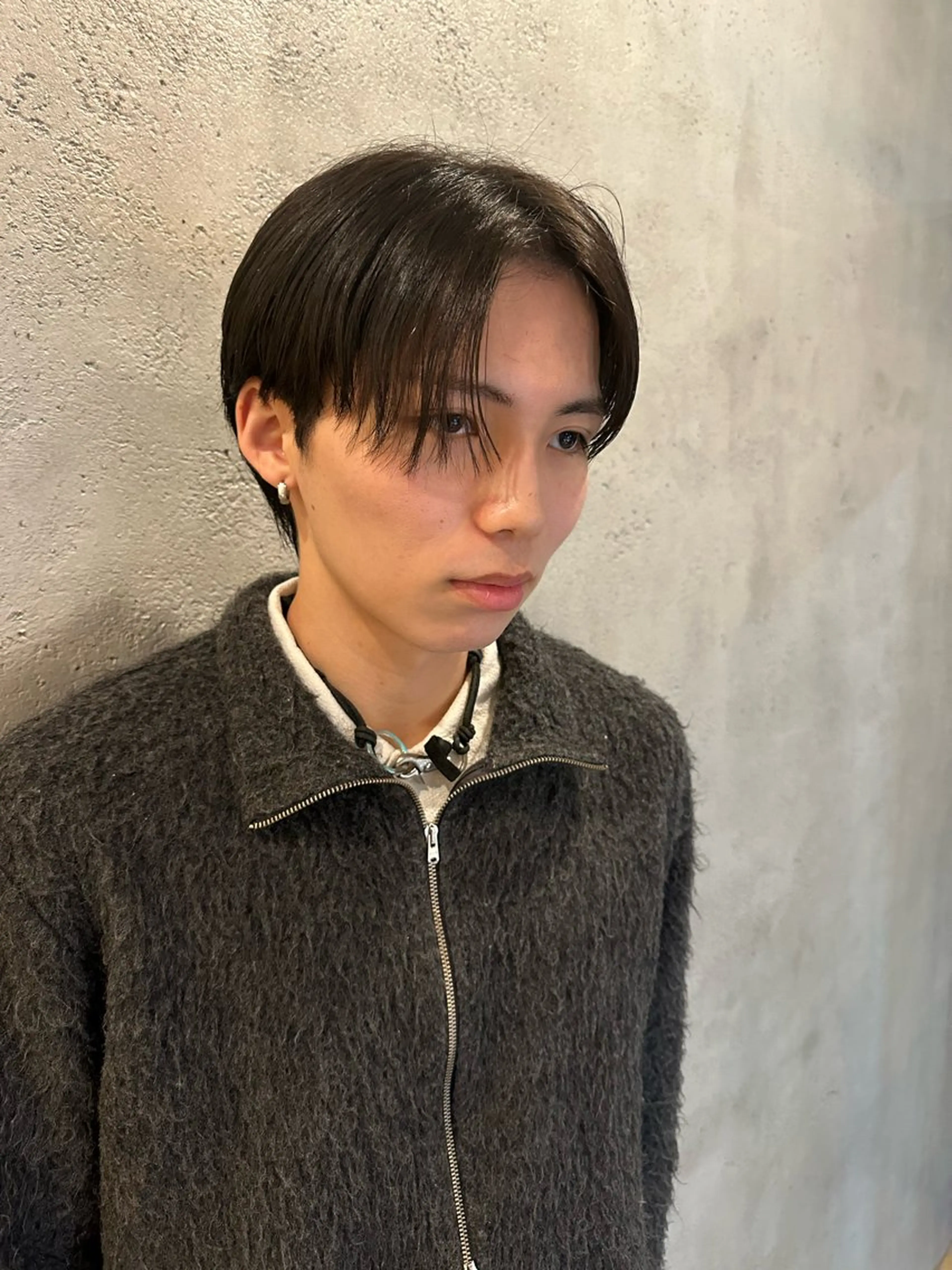 メンズ センターパート カット 溜 一太のヘアスタイル