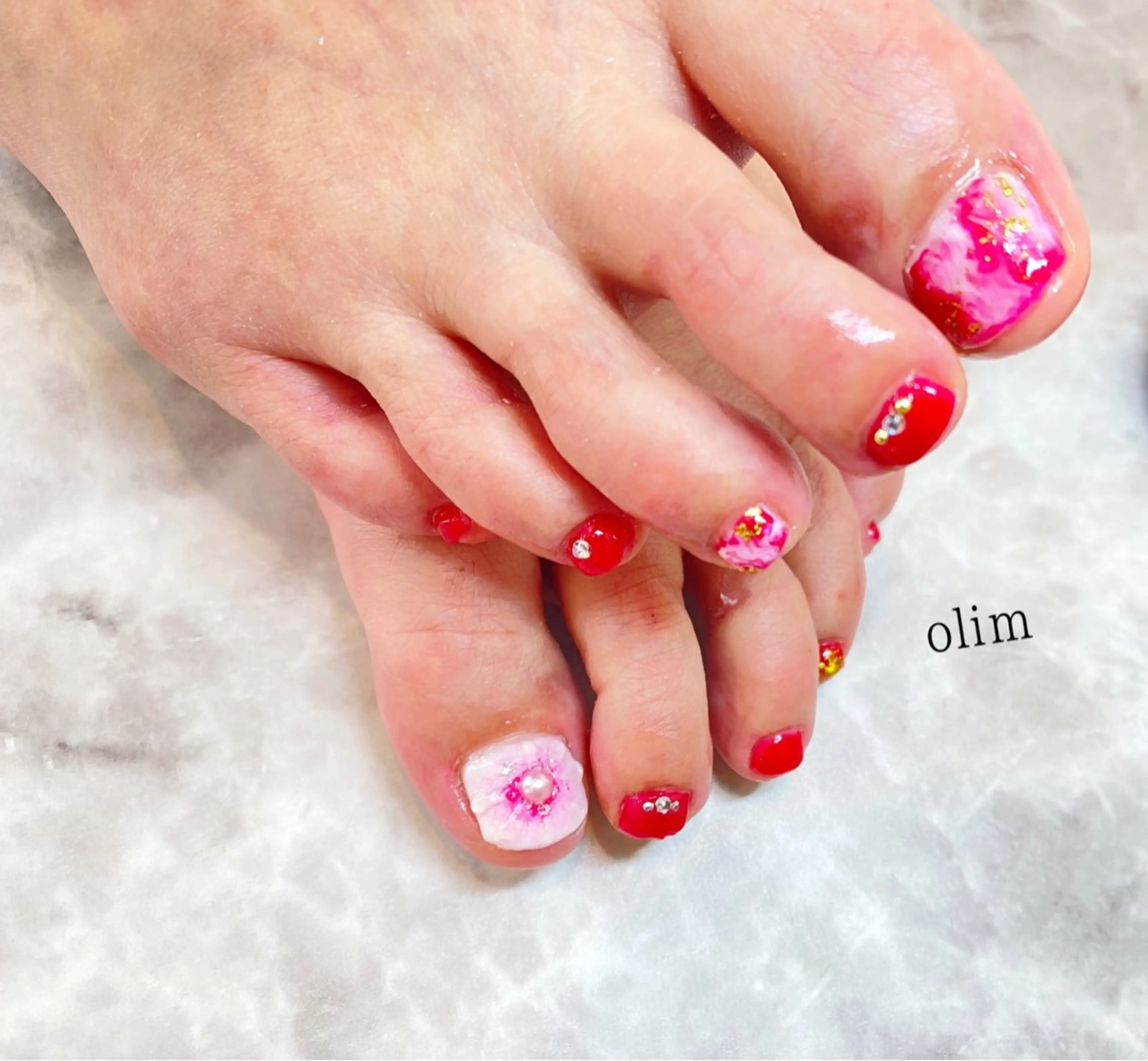 ネイル フットネイル フットネイル olim nailspaceのネイルデザイン