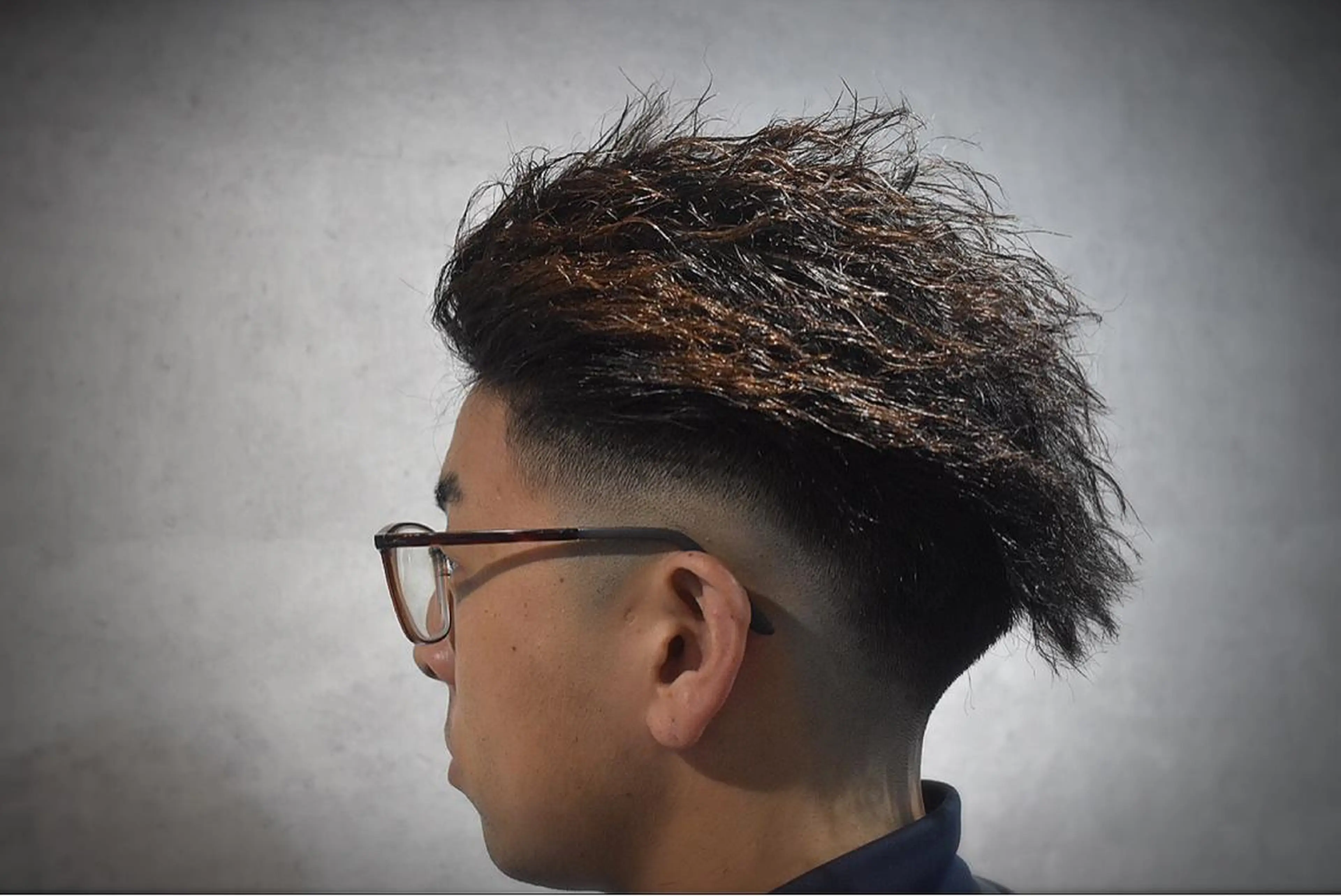 ショート パーマ ヘアアレンジ メンズ フェードカット スキンフェード Bar Ber HouseLavie所属・中西 将斗のヘアスタイル