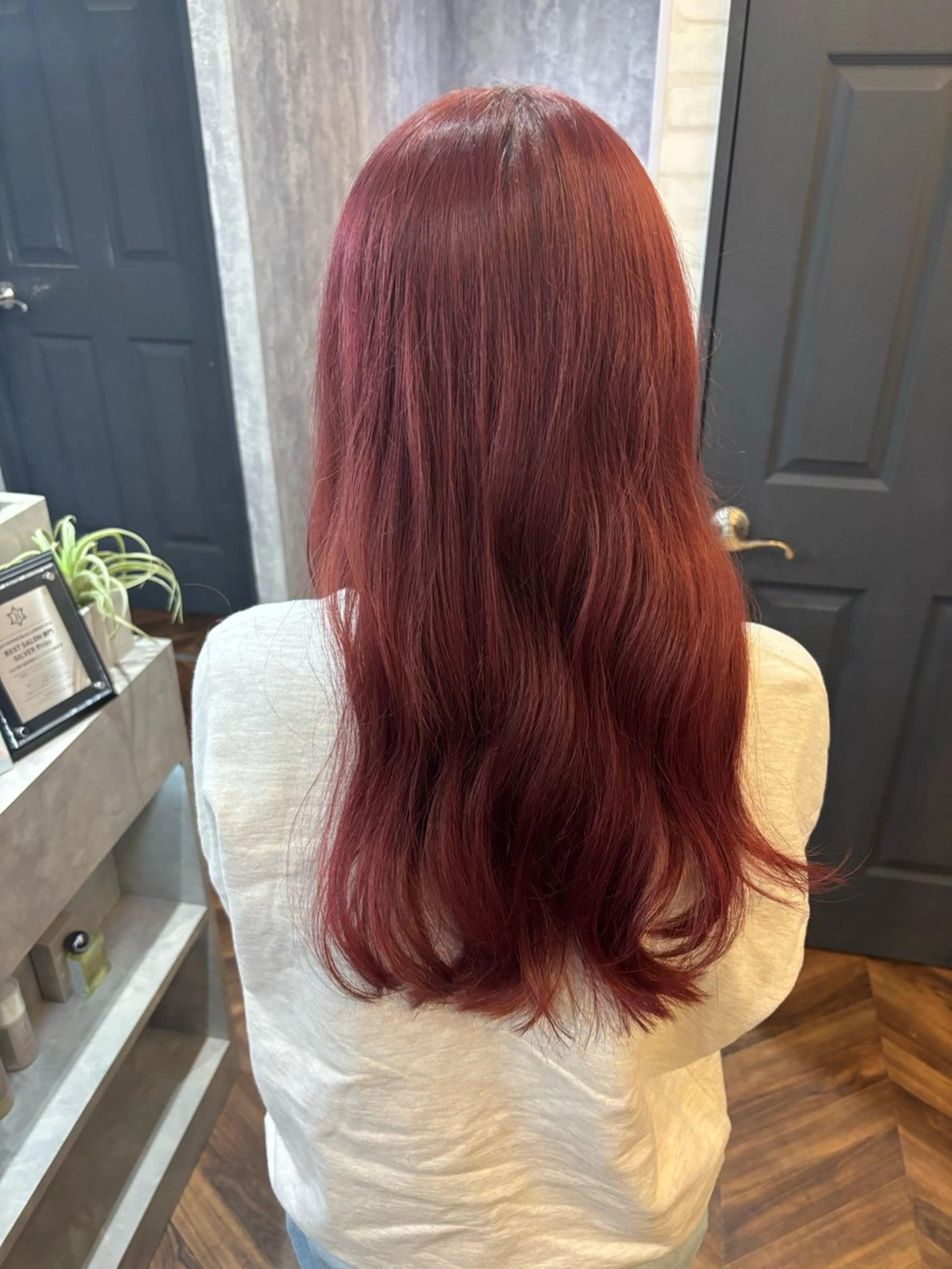 セミロング カラー ブリーチ ブラウンカラー ダブルカラー レッドカラー レッドブラウン ヘアカラー トリートメント 詩乃🌷🎀ピンク 暖色/韓国風🧸のヘアスタイル