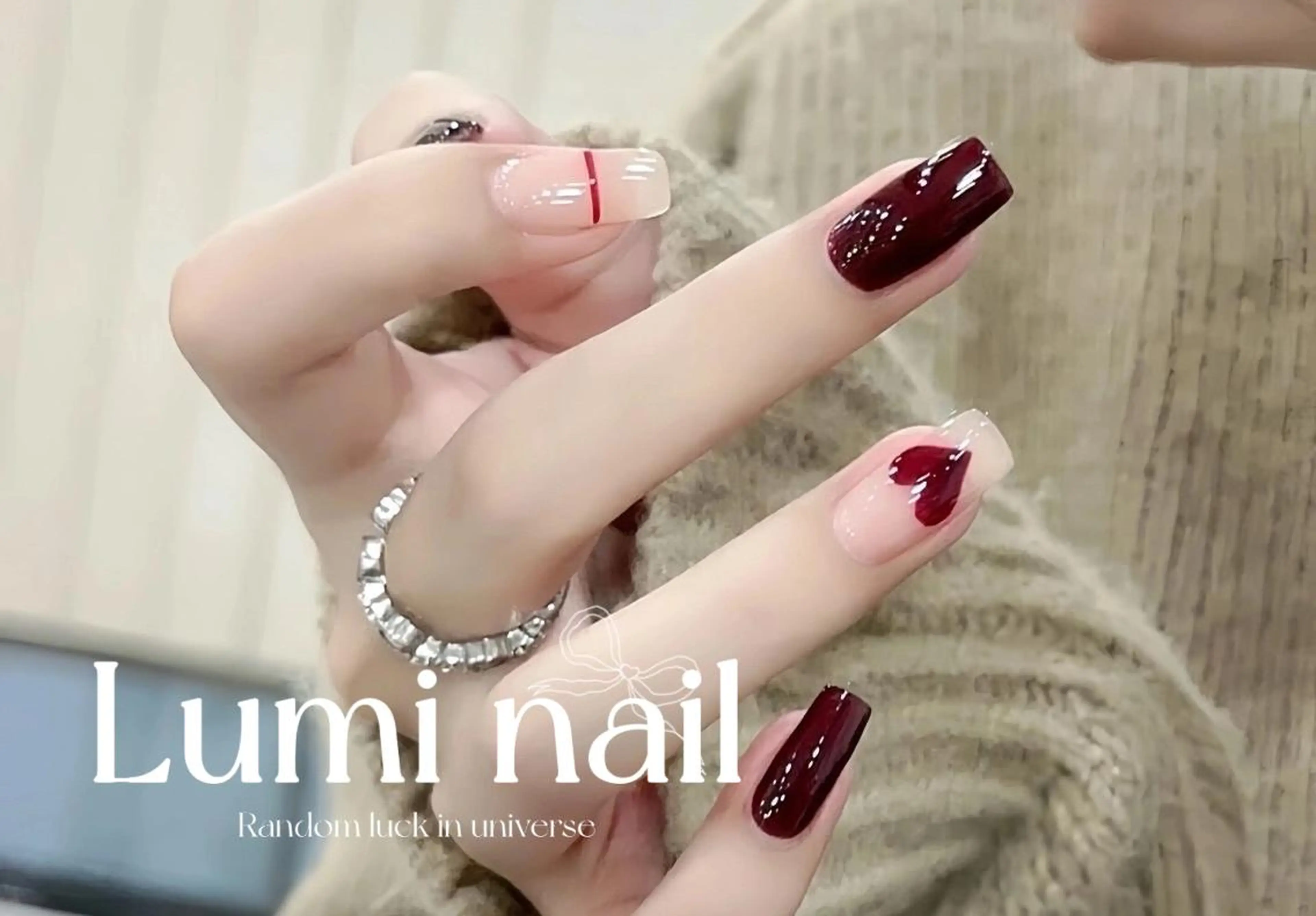 ネイル ツイードネイル 冬ネイル クリスマス 神崎 理沙のネイルデザイン