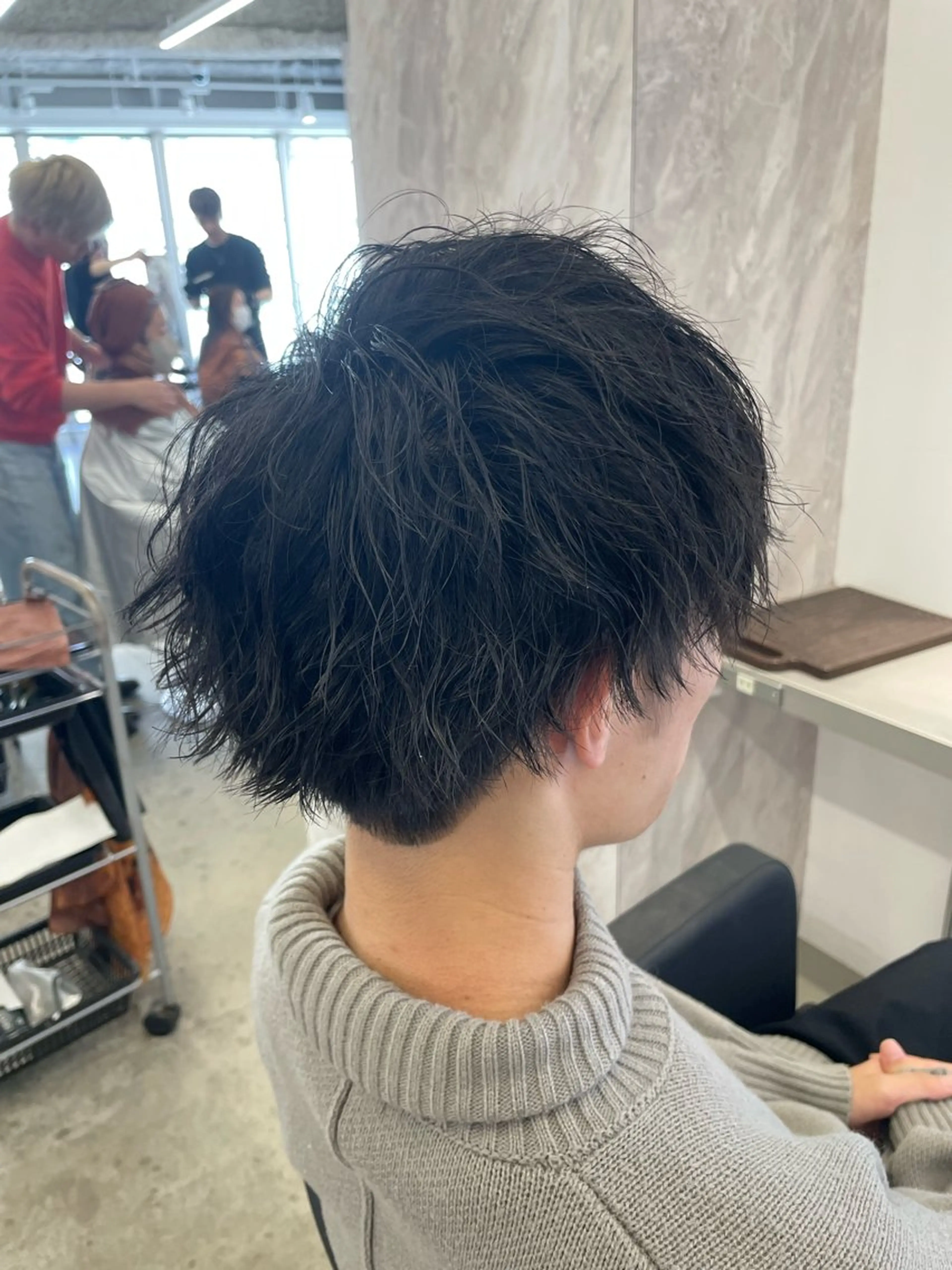 ショート パーマ メンズ メンズパーマ メンズツイストパーマ ツイストパーマ ブリーチ＆波巻パーマ /飯牟田/GEAR.のヘアスタイル