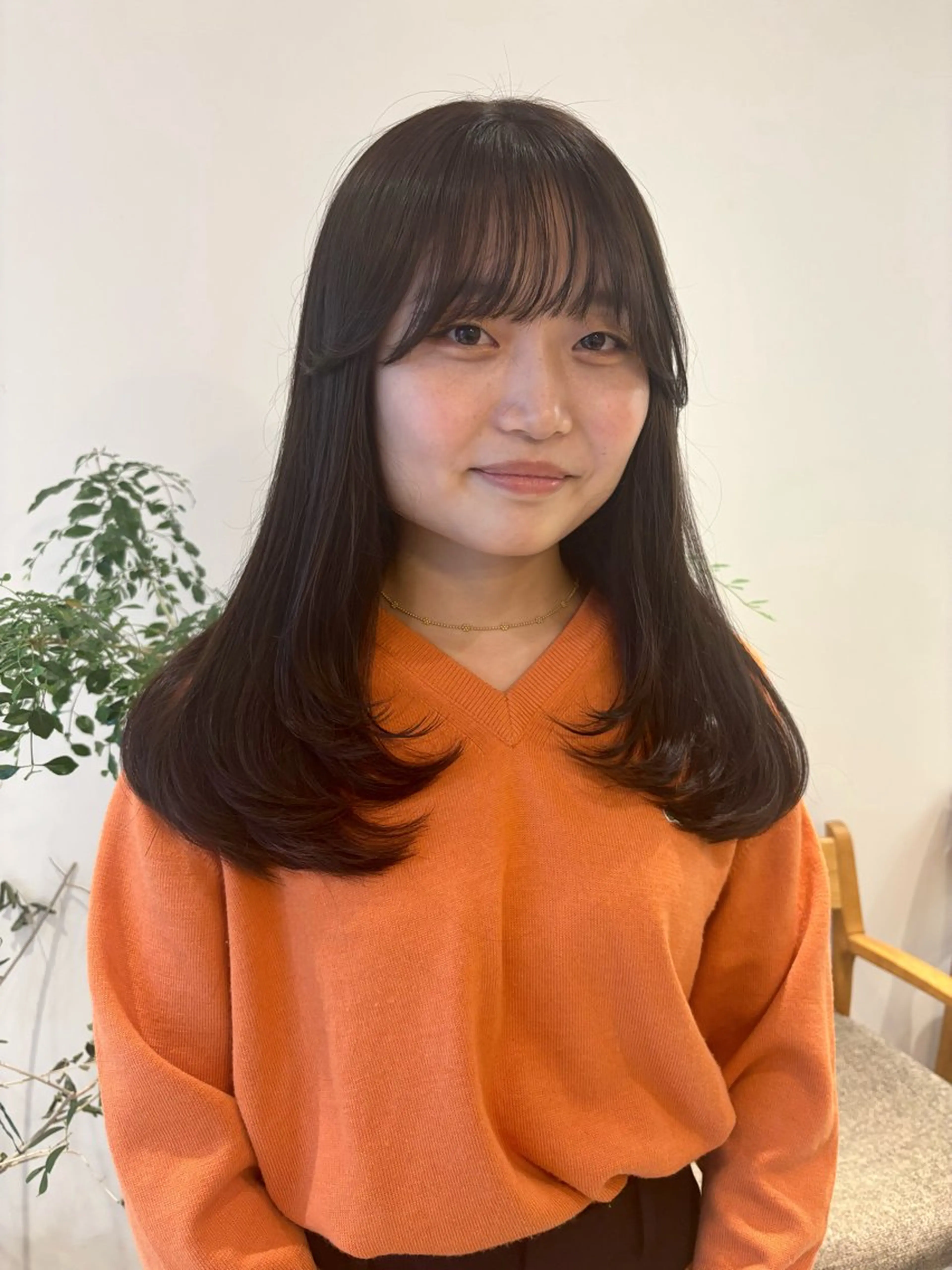 セミロング カラー 顔周りカット レイヤーカット カット ヘアカラー 透明感カラー/ レイヤーkotonoのヘアスタイル