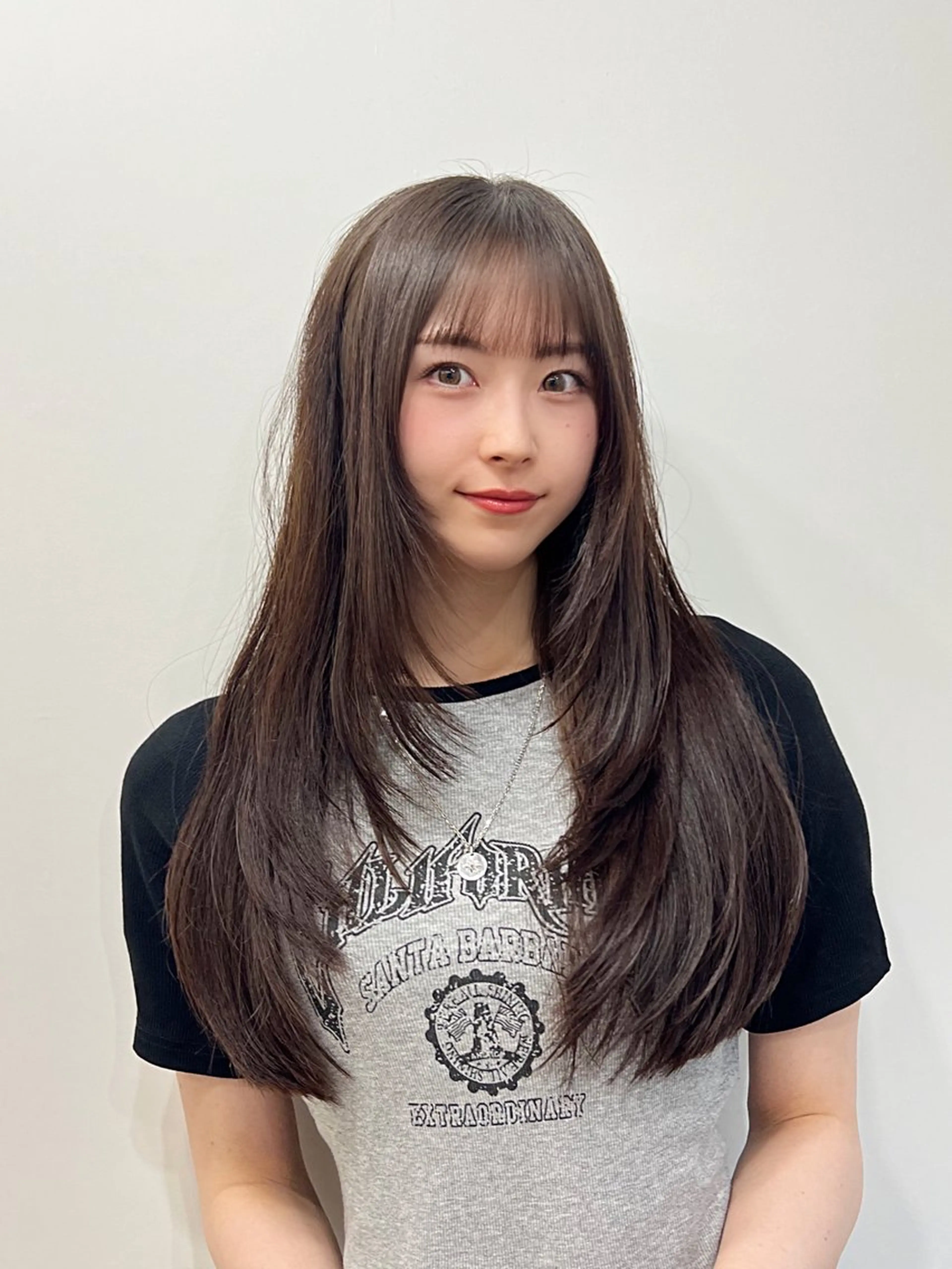 ロング カラー 髪質改善 レイヤーカット ワンホンヘア 武田涼レイヤーカット 髪質改善×縮毛矯正のヘアスタイル