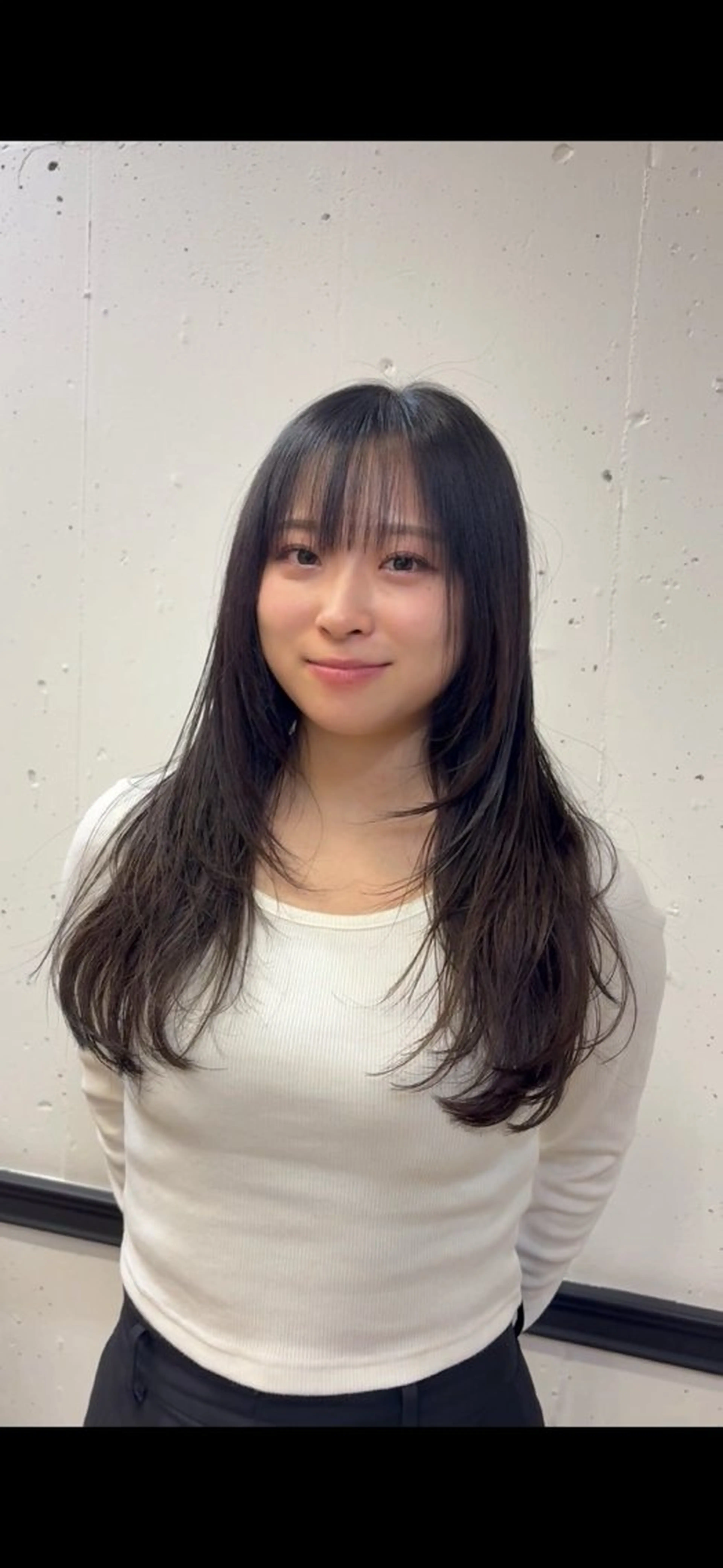 ロング 顔周りカット レイヤーカット イノウエタケノリ /カット/パーマのヘアスタイル