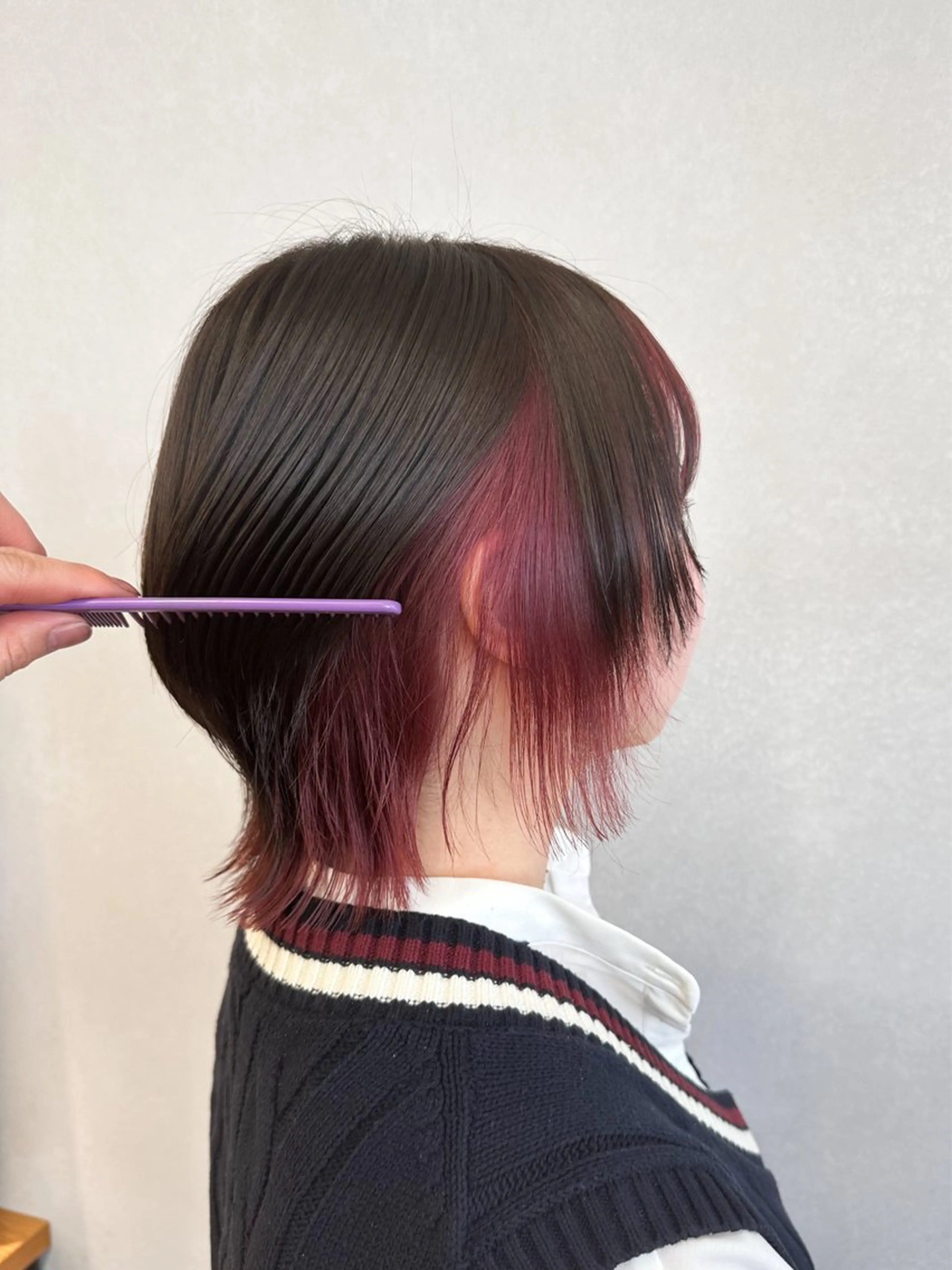 ショート カラー ミストバング ブリーチ  フェイスフレーミング ハイトーンカラー インナーカラー カット ヘアカラー ハイトーン/インナー /レイヤー/hinaのヘアスタイル