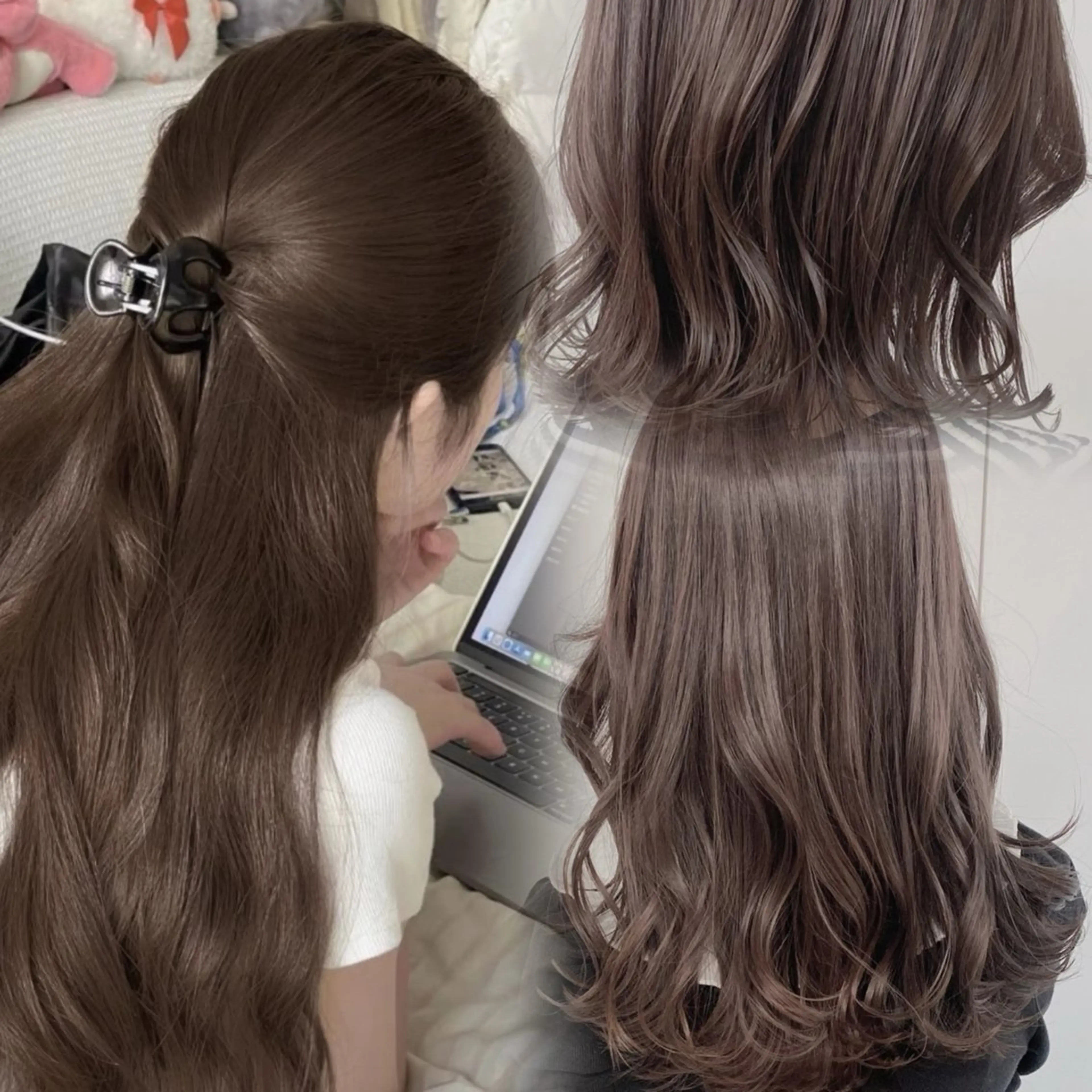 ミディアム ヘアカラー ベージュ/グレージュ 🧸あやか/表参道のヘアスタイル