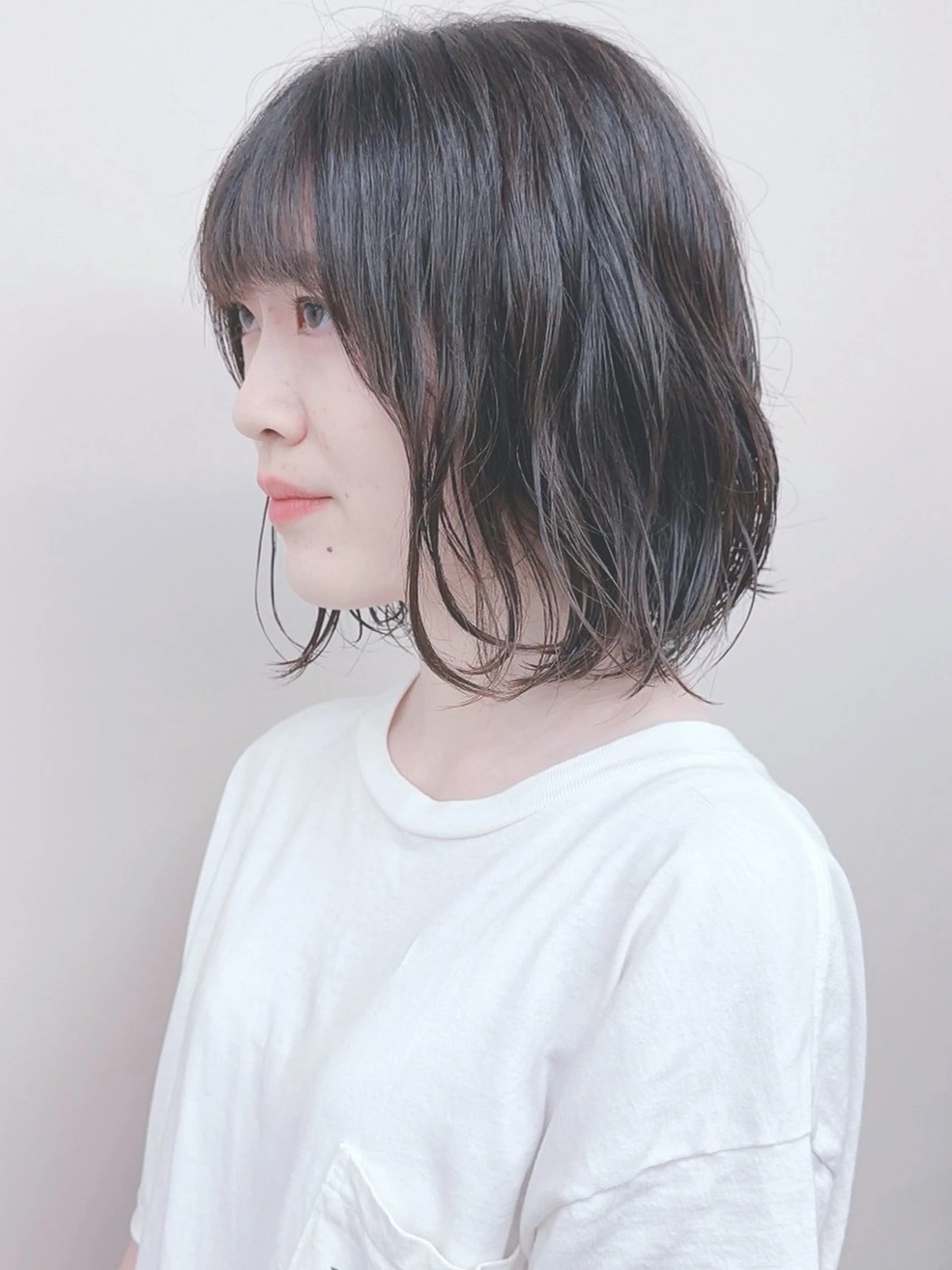 ミディアム パーマ カット パーマ パーマボブ/丸みボブ /くせ毛/とういのヘアスタイル