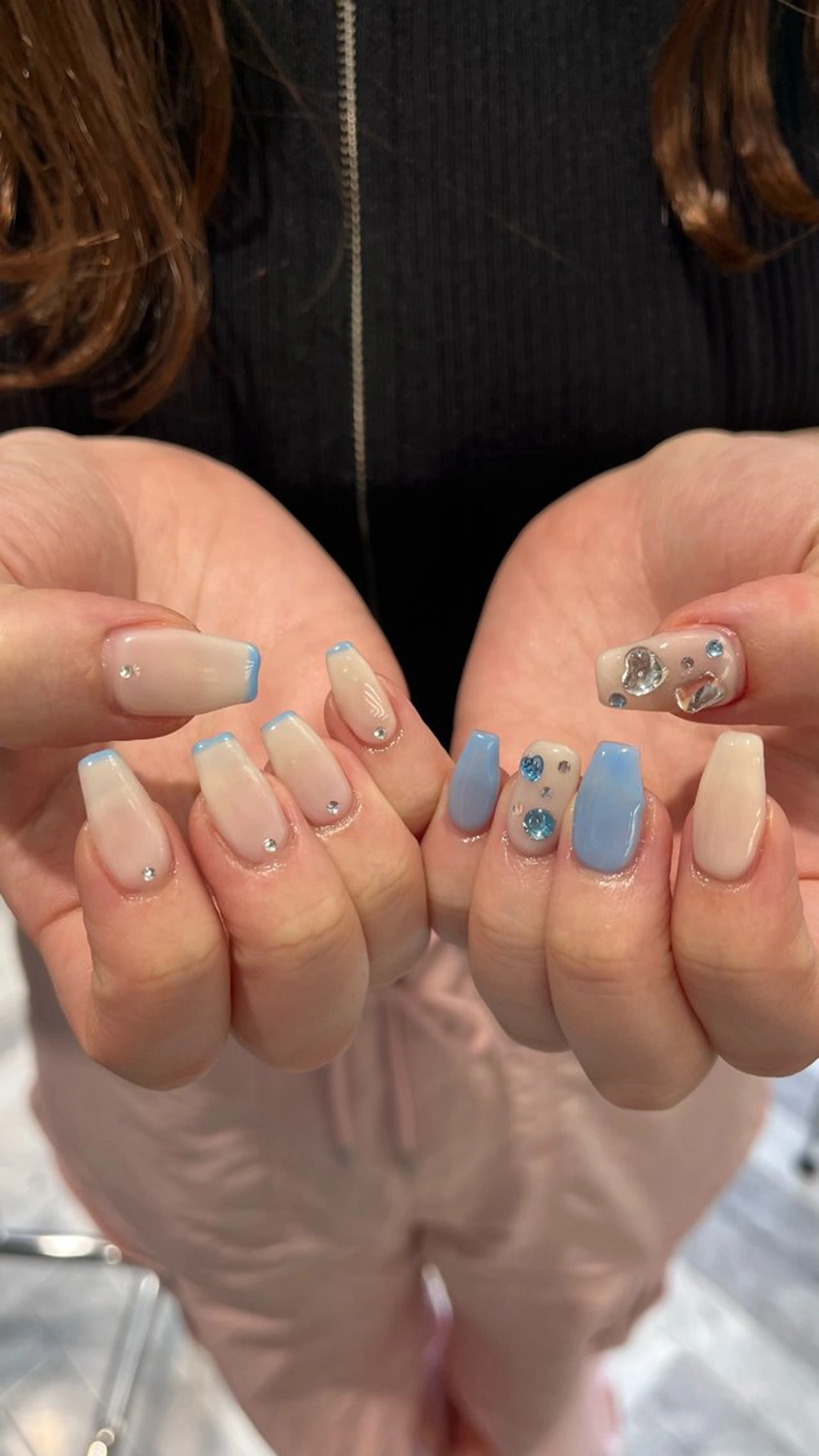 ネイル 長さ出し フレンチネイル ジェルネイル ガーリー グラデーション ハンドネイル mai🤍縮毛酸性ス トレート/アイリストのヘアスタイル