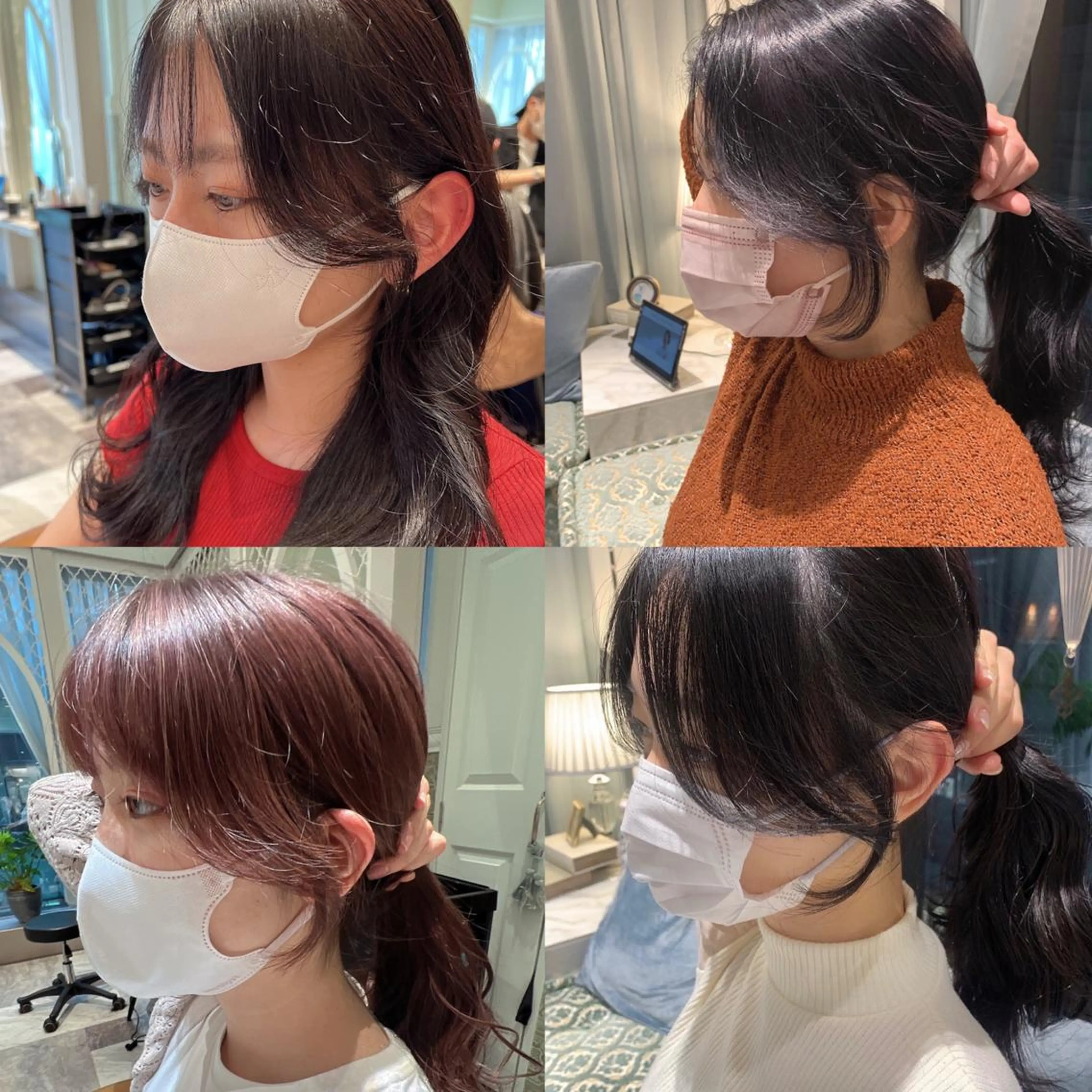 ミディアム カラー 顔周りカット カット ヘアカラー トリートメント 韓国ヘア特化型美容師 カワノマイ🇰🇷のヘアスタイル