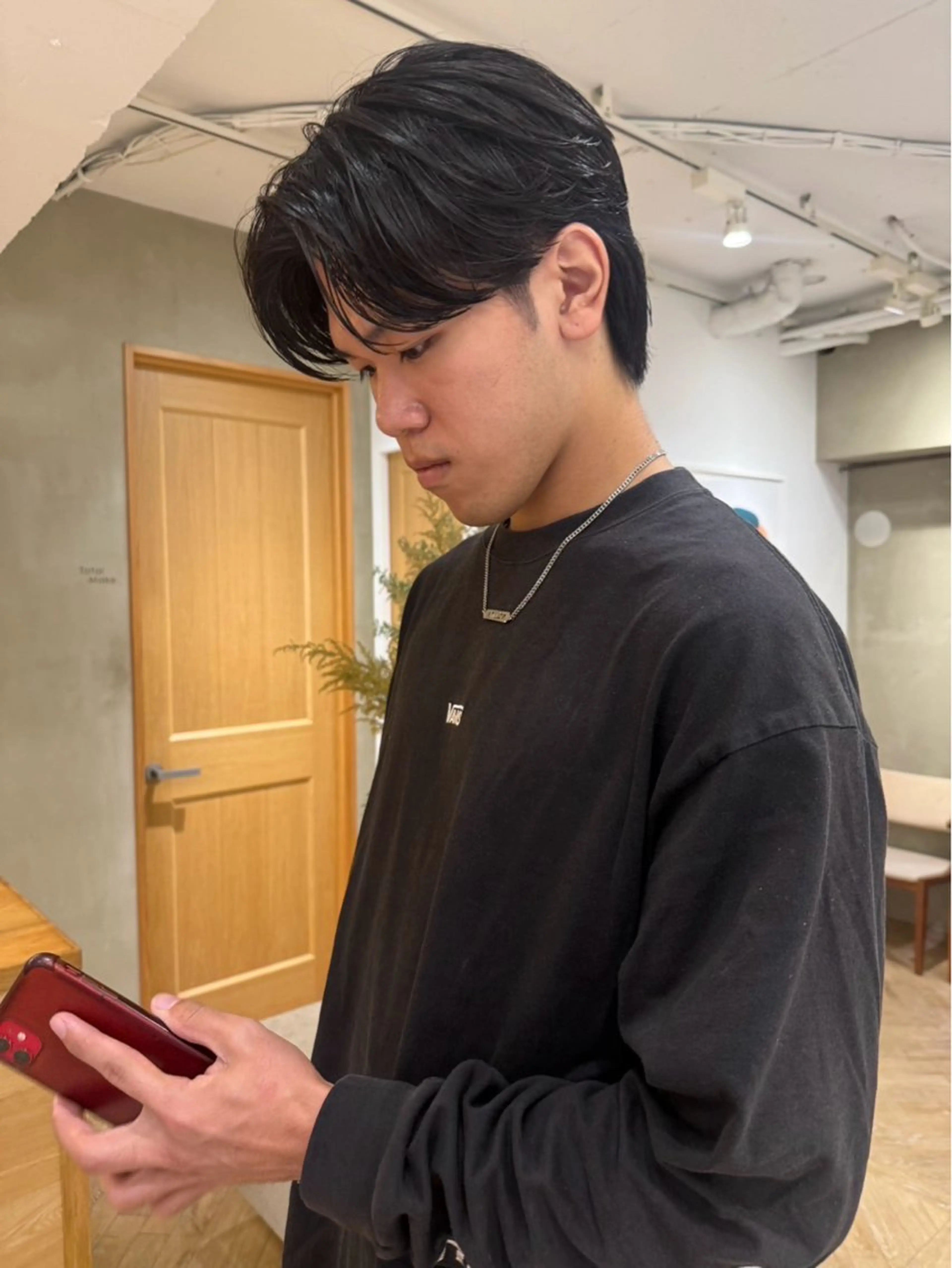 メンズ センターパート 田形清流のヘアスタイル