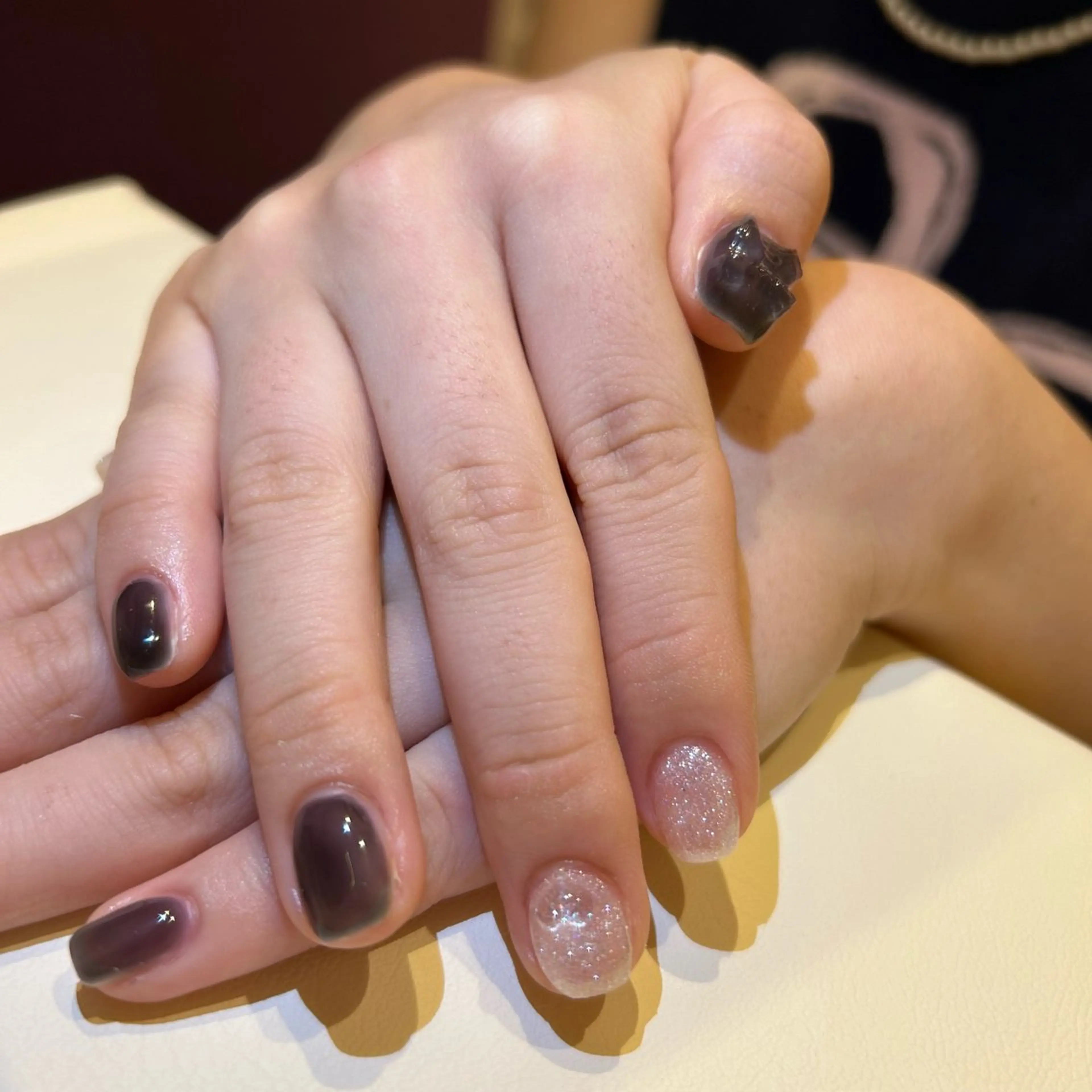 ネイル ラメ(グリッター) ワンカラーネイル Amys nail ハナのネイルデザイン
