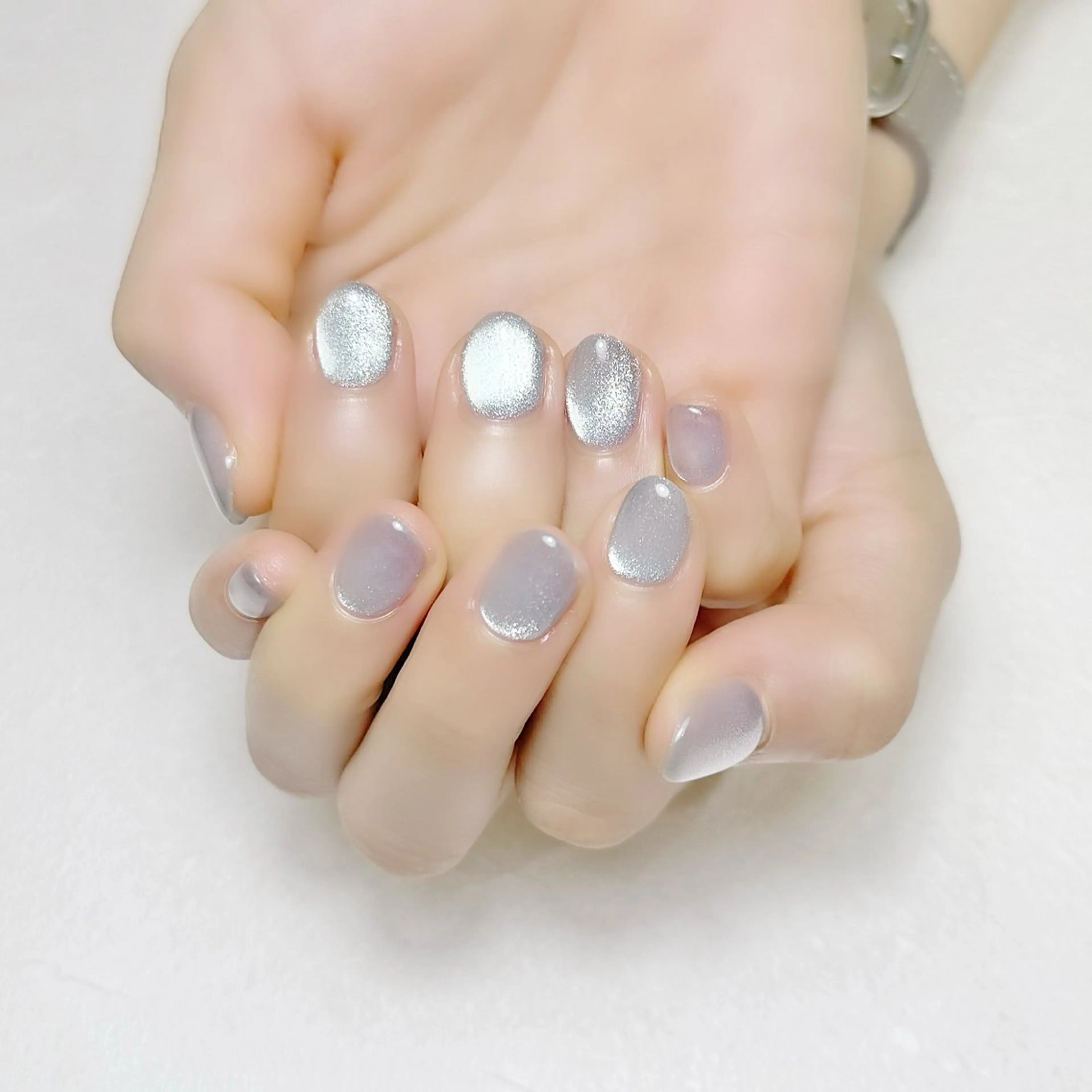 ネイル ブルー マグネットネイル オフィスネイル 夏ネイル rouse nail RISATOのネイルデザイン