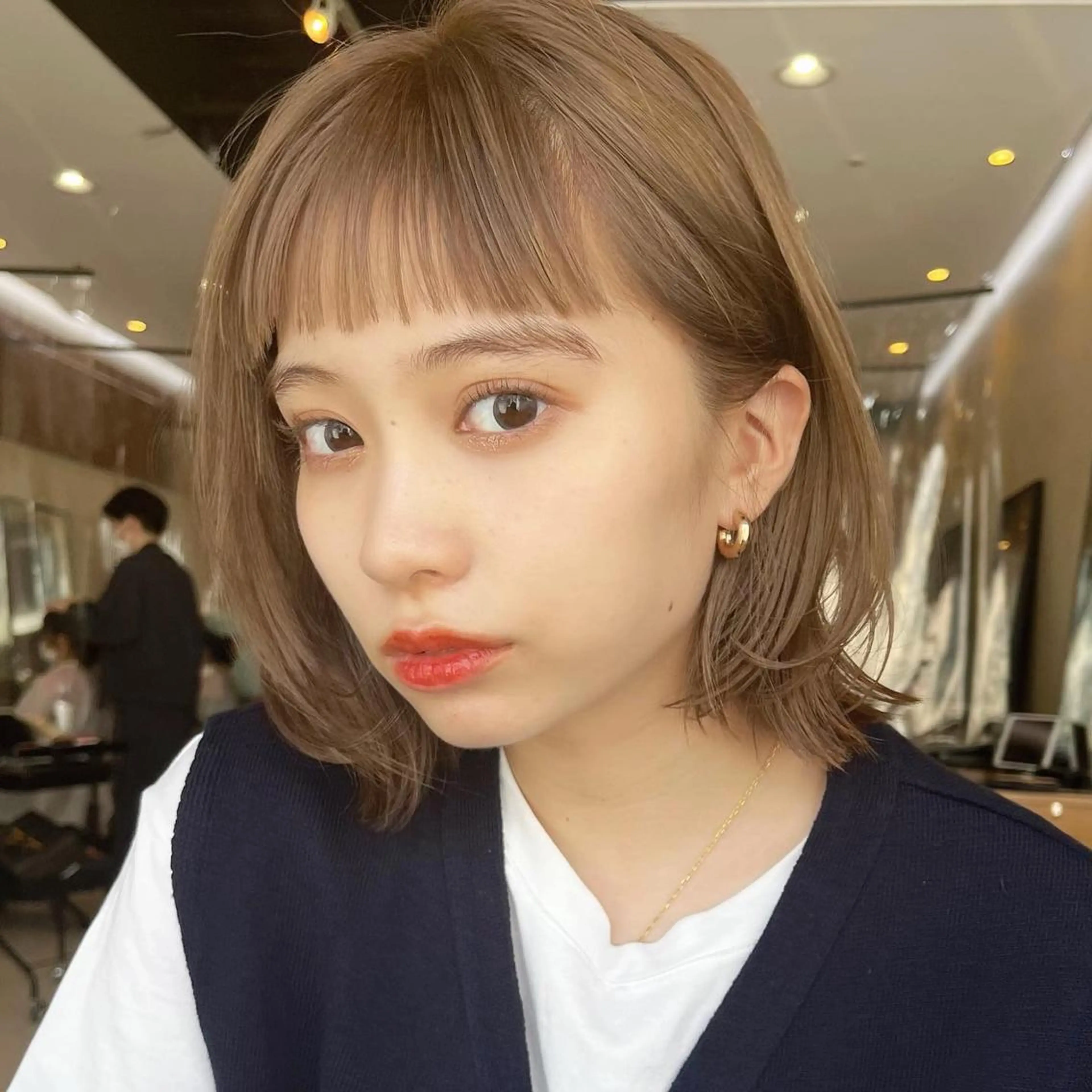 ミディアム カラー 🌱小顔ヘア/ボブ ミディアム/双葉🌱のヘアスタイル