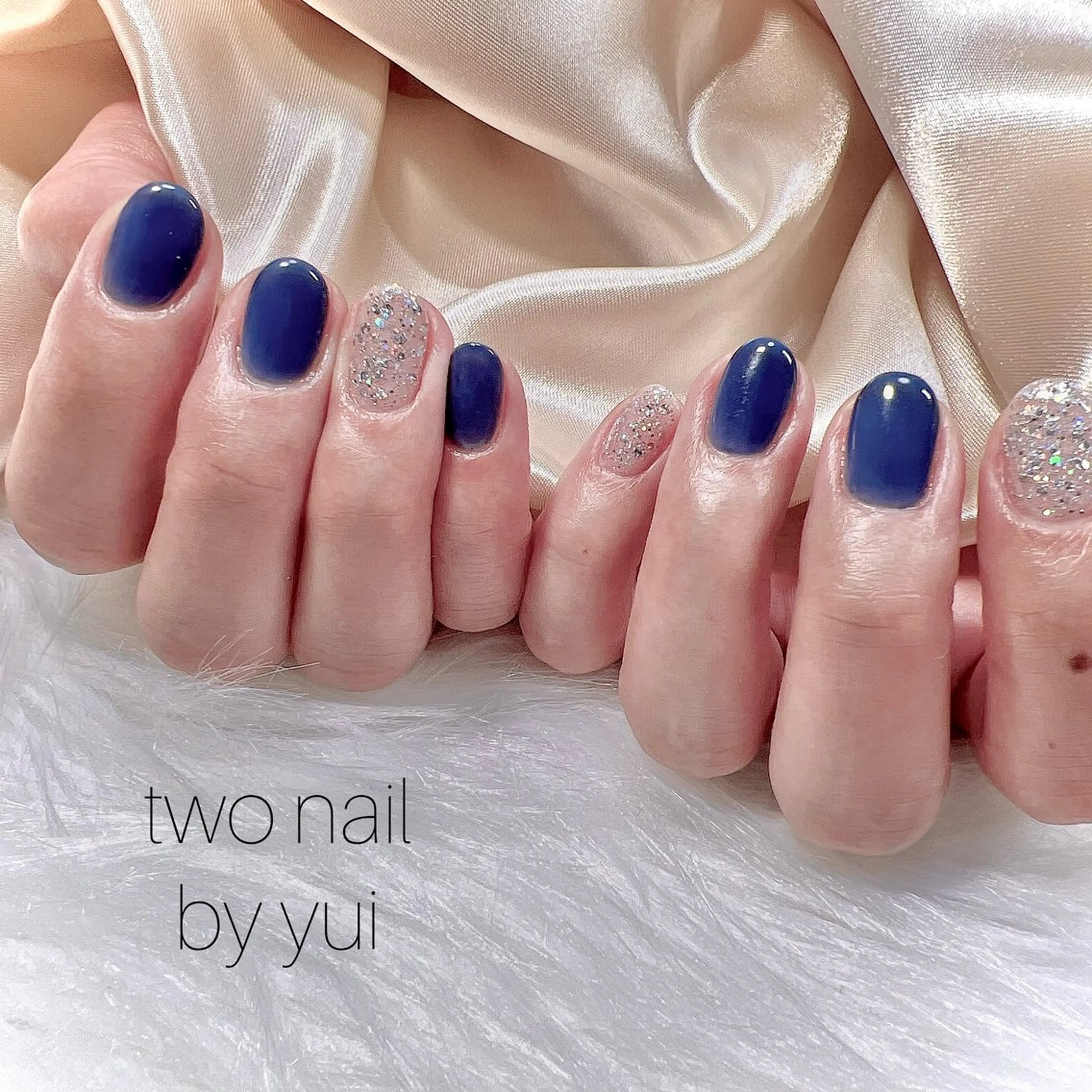 ネイル ネイルチップ ホワイト ハンドネイル two nailのネイルデザイン