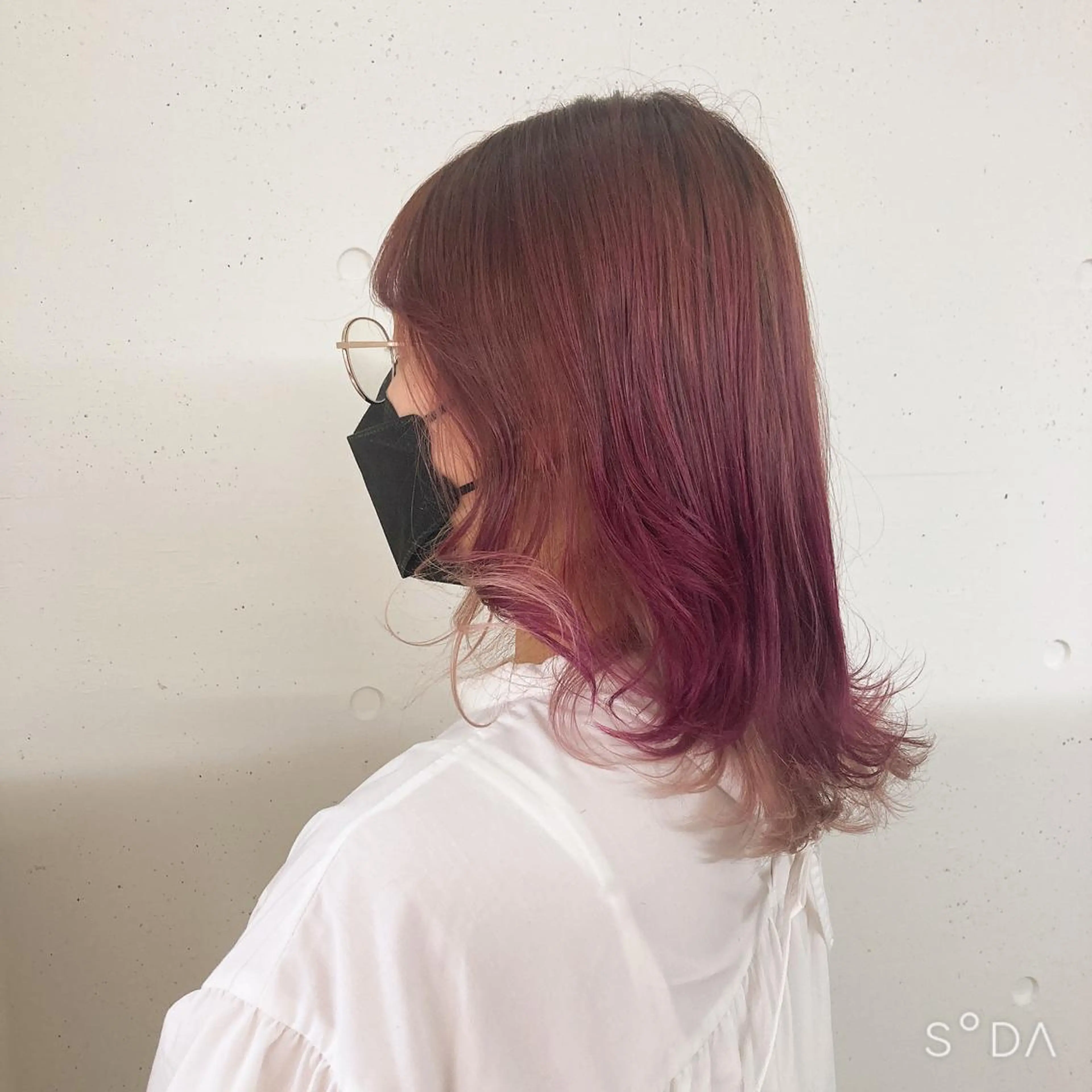 セミロング カラー ピンクカラー ミルミー美容室所属・🦄💒💓齎藤 七海子🦄💒💓のマツエク・マツパデザイン