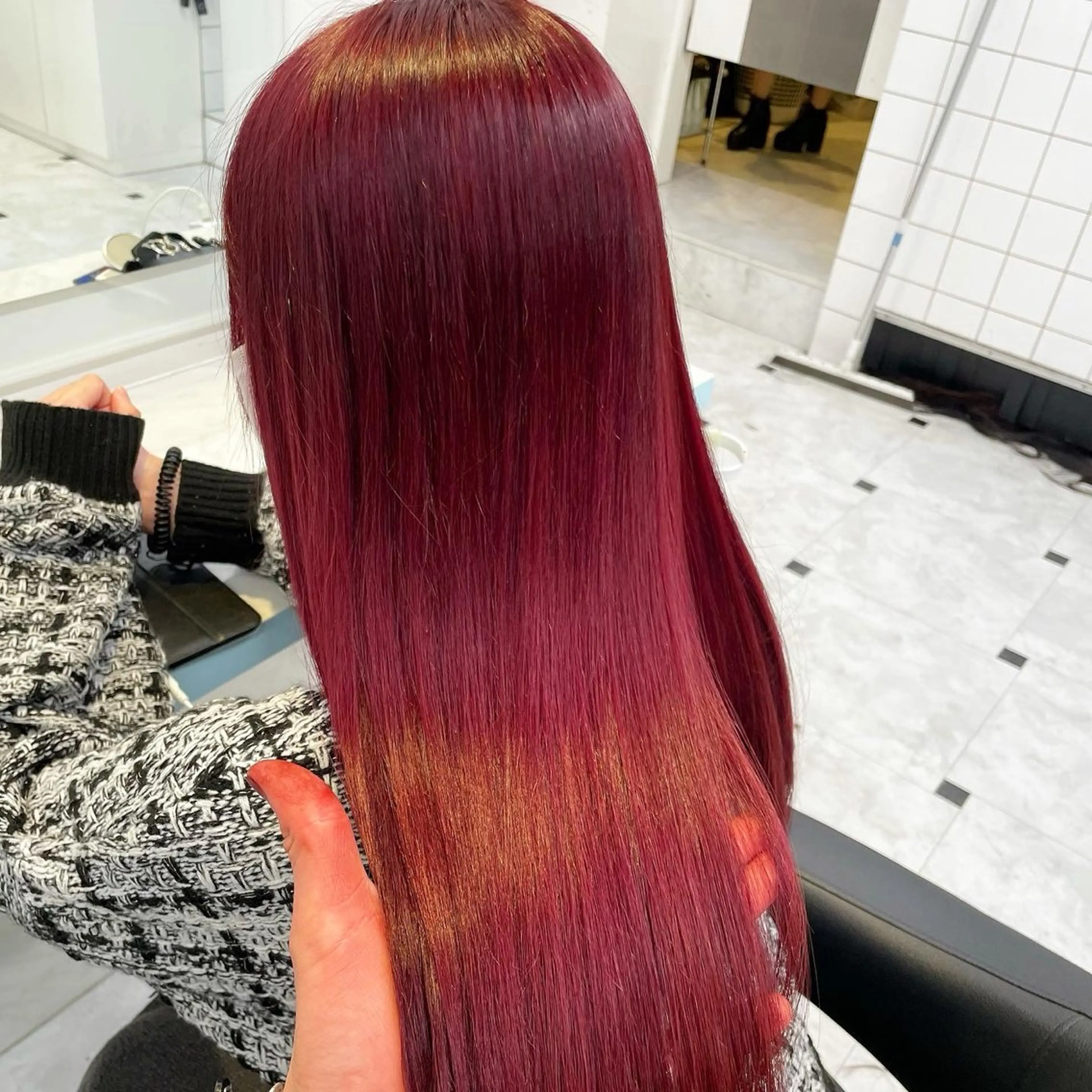 ロング カラー カット ヘアカラー トリートメント 🍒ワイン系 ウルフカット🍒拓未のヘアスタイル