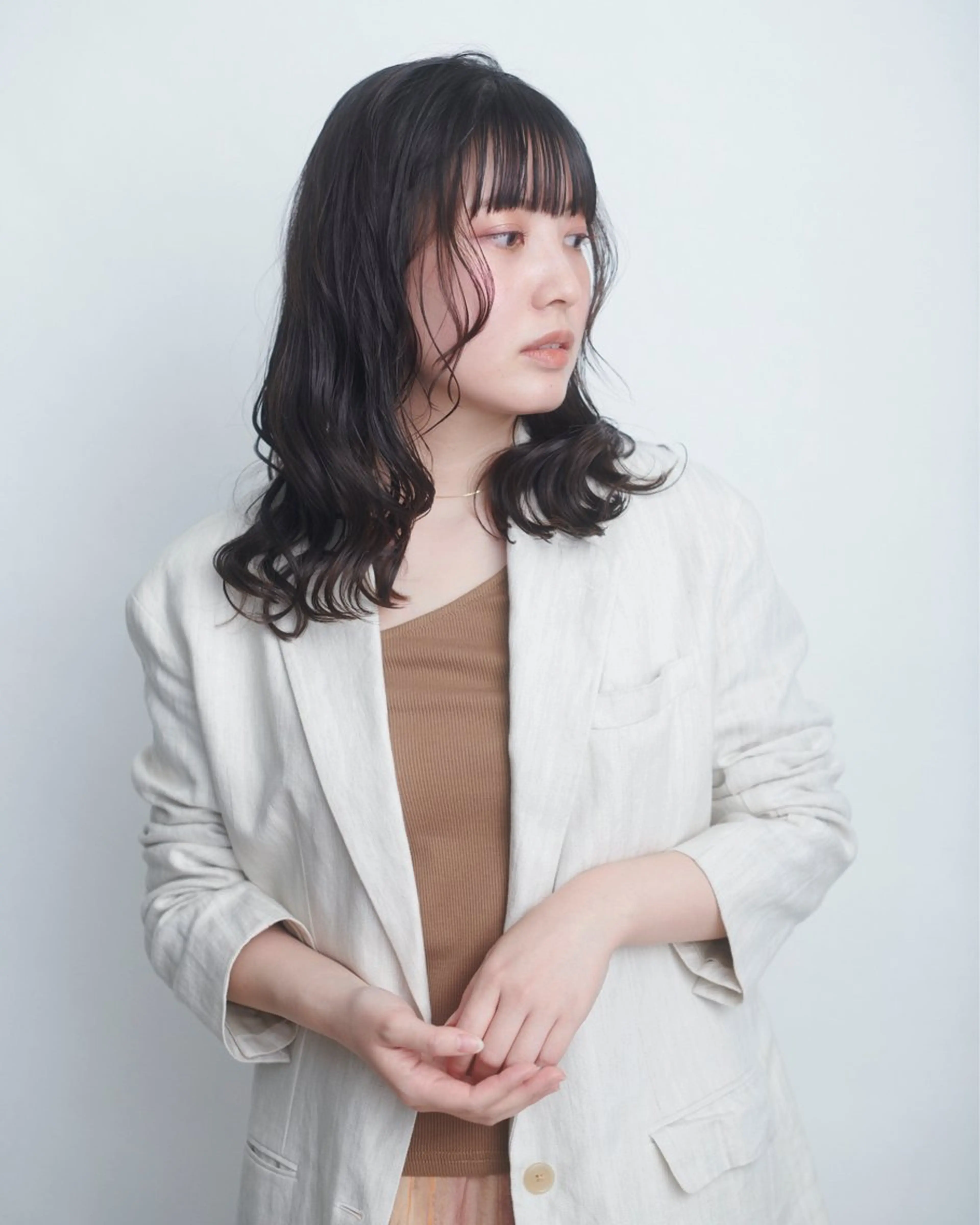 ミディアム パーマ トリートメント 垢抜けヘア 韓国ヘア銀座近下菜央のヘアスタイル