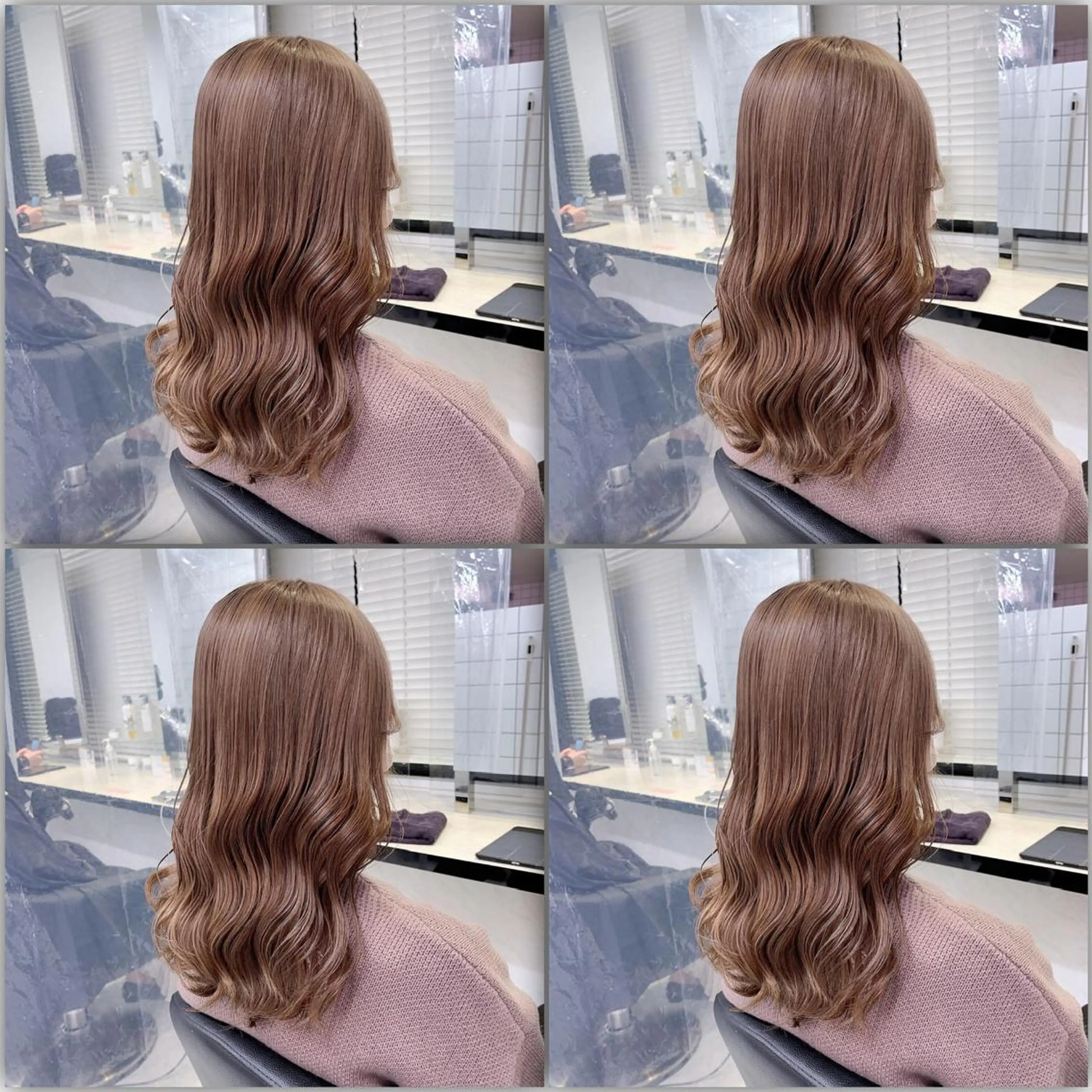 セミロング カラー ダブルカラー 韓国レイヤーKYONのヘアスタイル