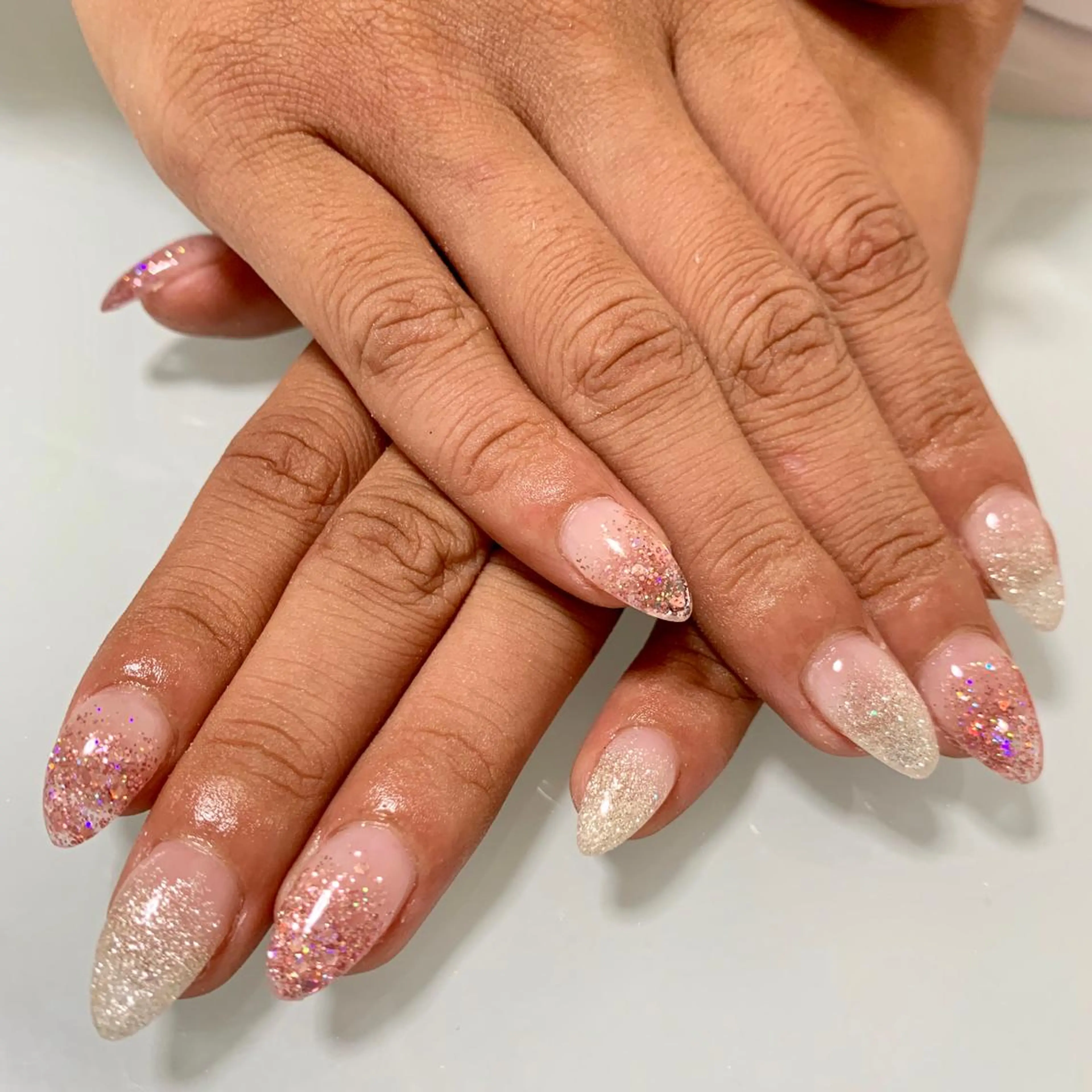 ネイル グラデーション ラメ(グリッター) ラメグラデーション ハンドネイル 🦋CHARME (RUKA)🦋のネイルデザイン