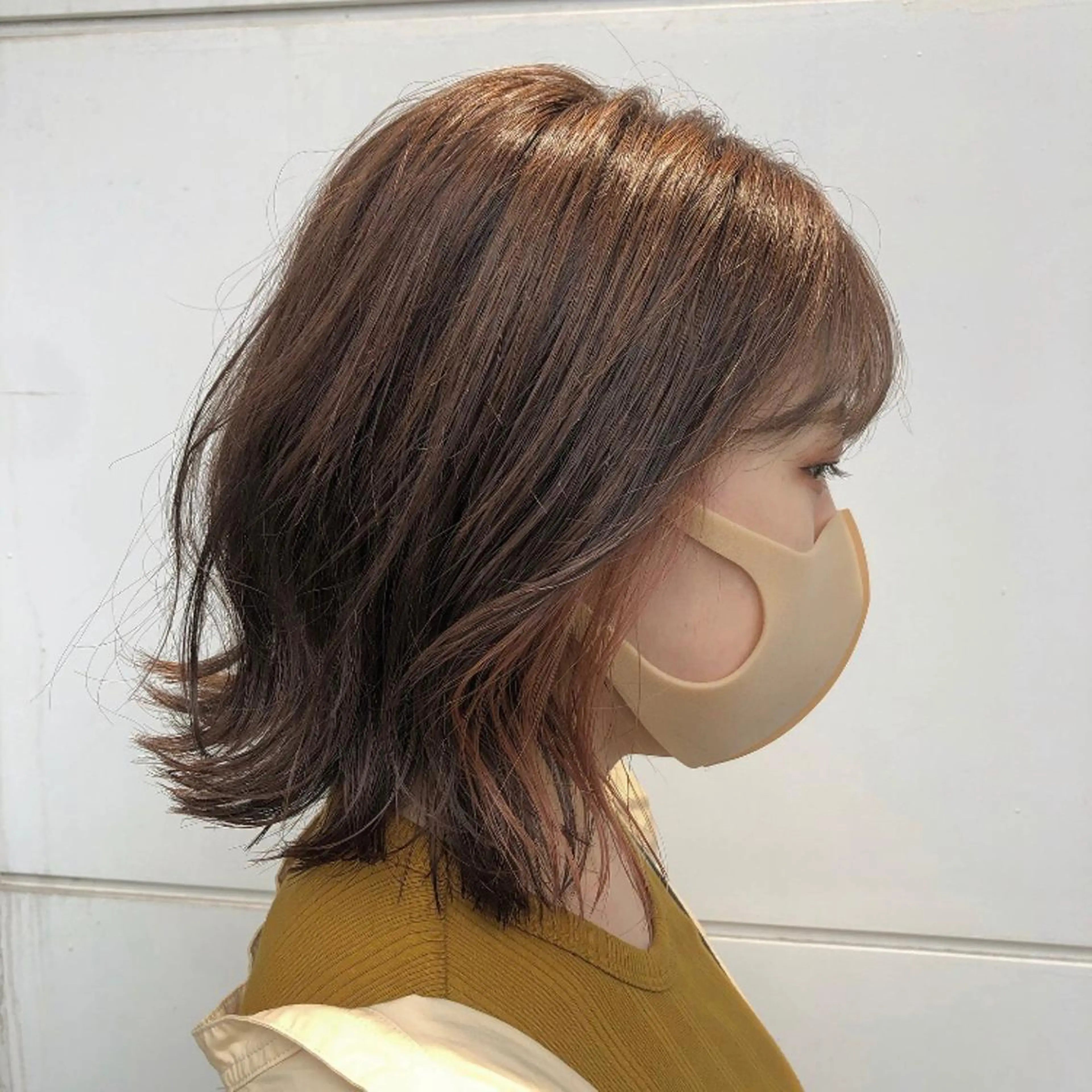 ミディアム カラー オレンジ ヘアカラー トリートメント カトウ ユウカのヘアスタイル