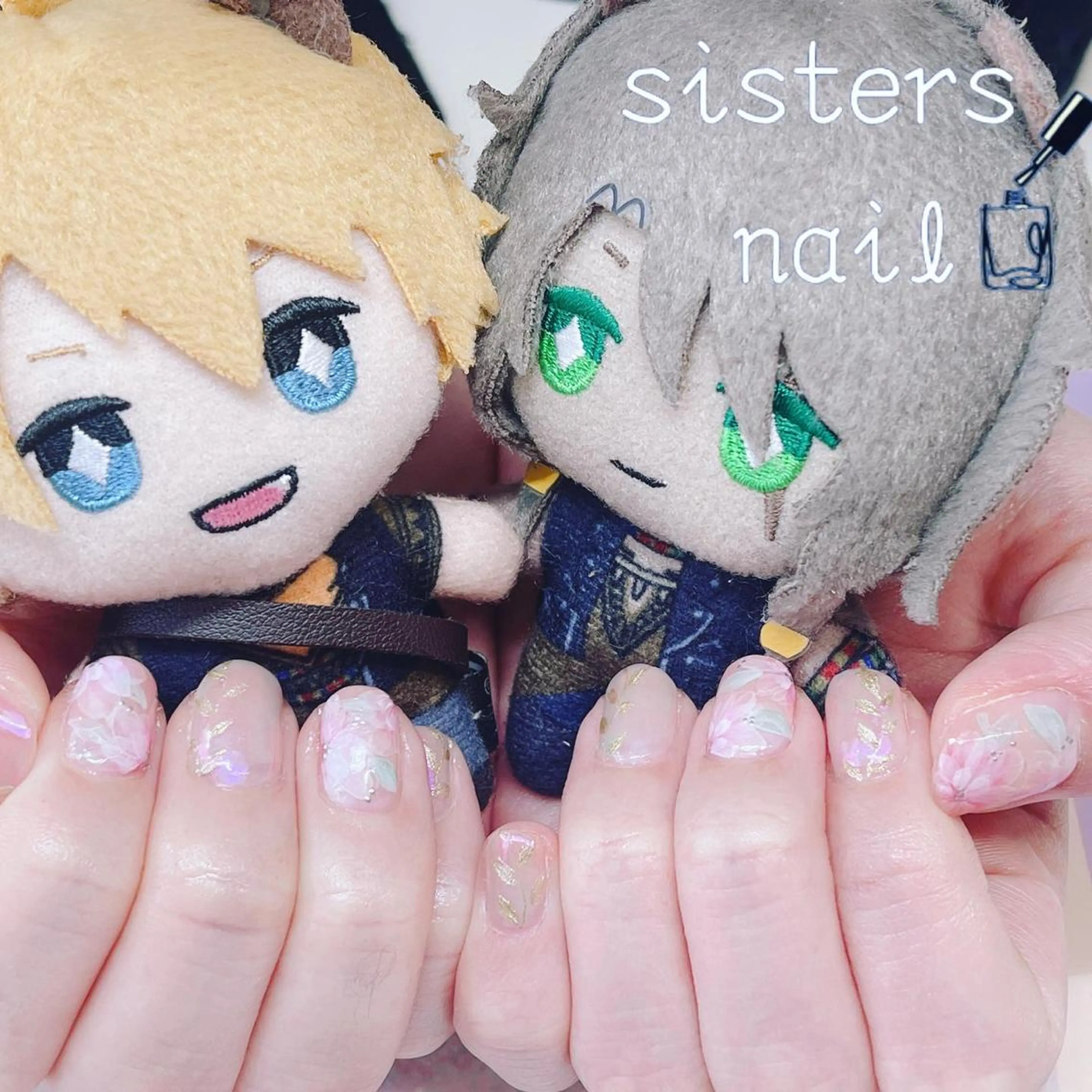 ネイル アートネイル オーロラネイル フラワーネイル グラデーション キラキラネイル sisters nail.fのネイルデザイン