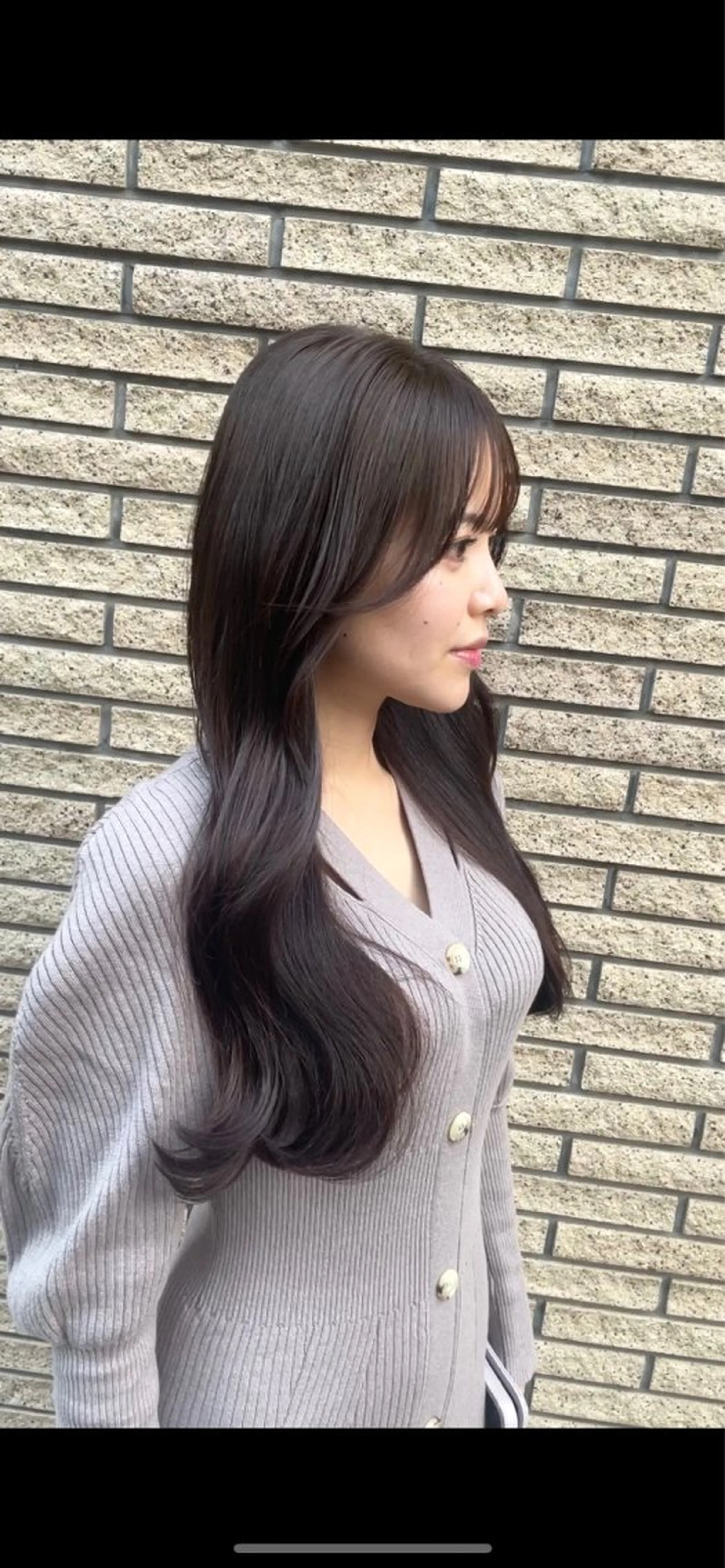 ロング カラー ブラウンカラー ショコラブラウン カット ヘアカラー トリートメント BEBE所属・ブリーチなし 透明感カラーKANAのヘアスタイル