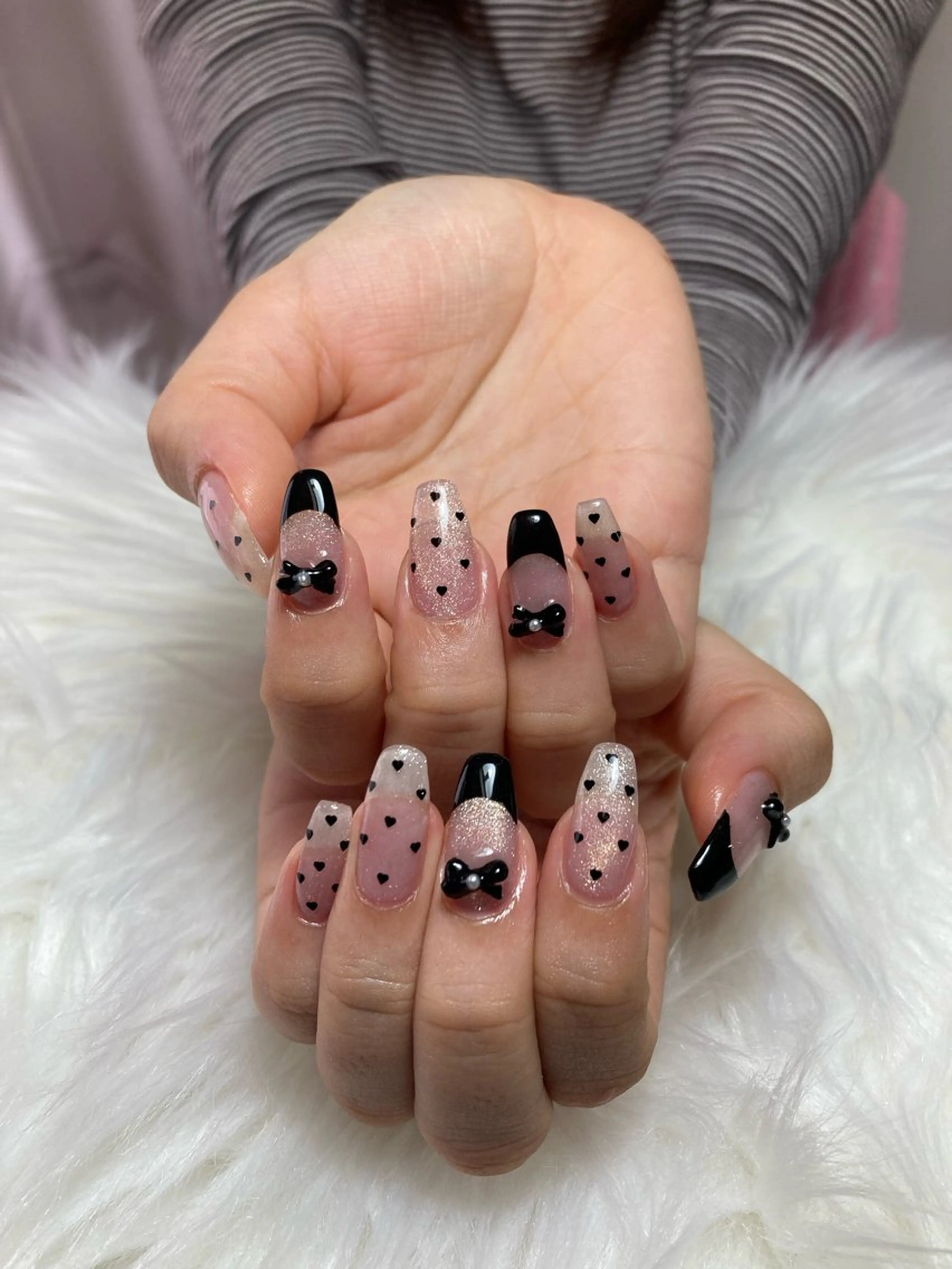 ネイル ドット フレンチネイル ハート Lianネイル 寛子Lianのネイルデザイン