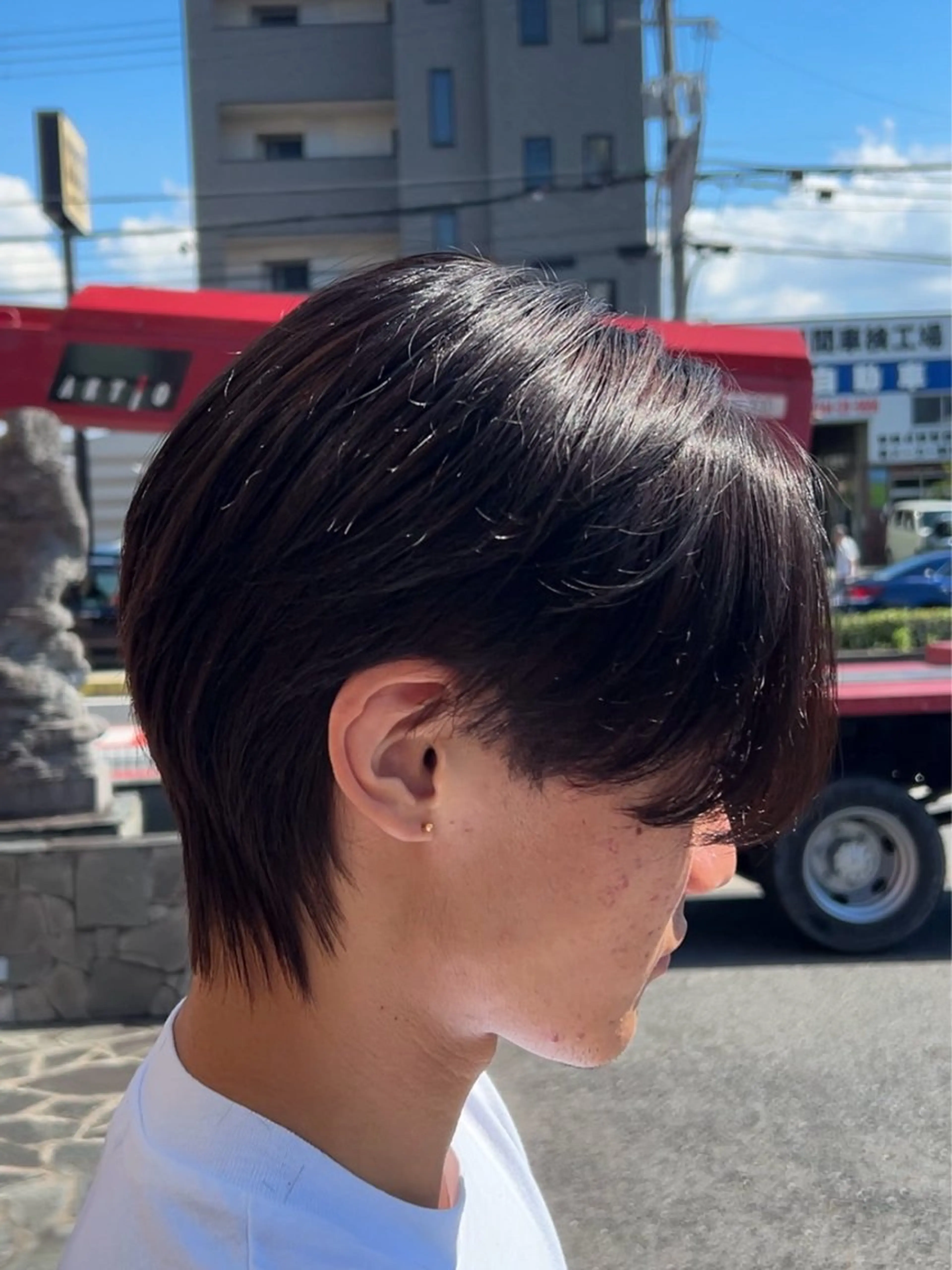 ミディアム パーマ メンズ 縮毛矯正 ulus OSAKA所属・福井 太暉のヘアスタイル