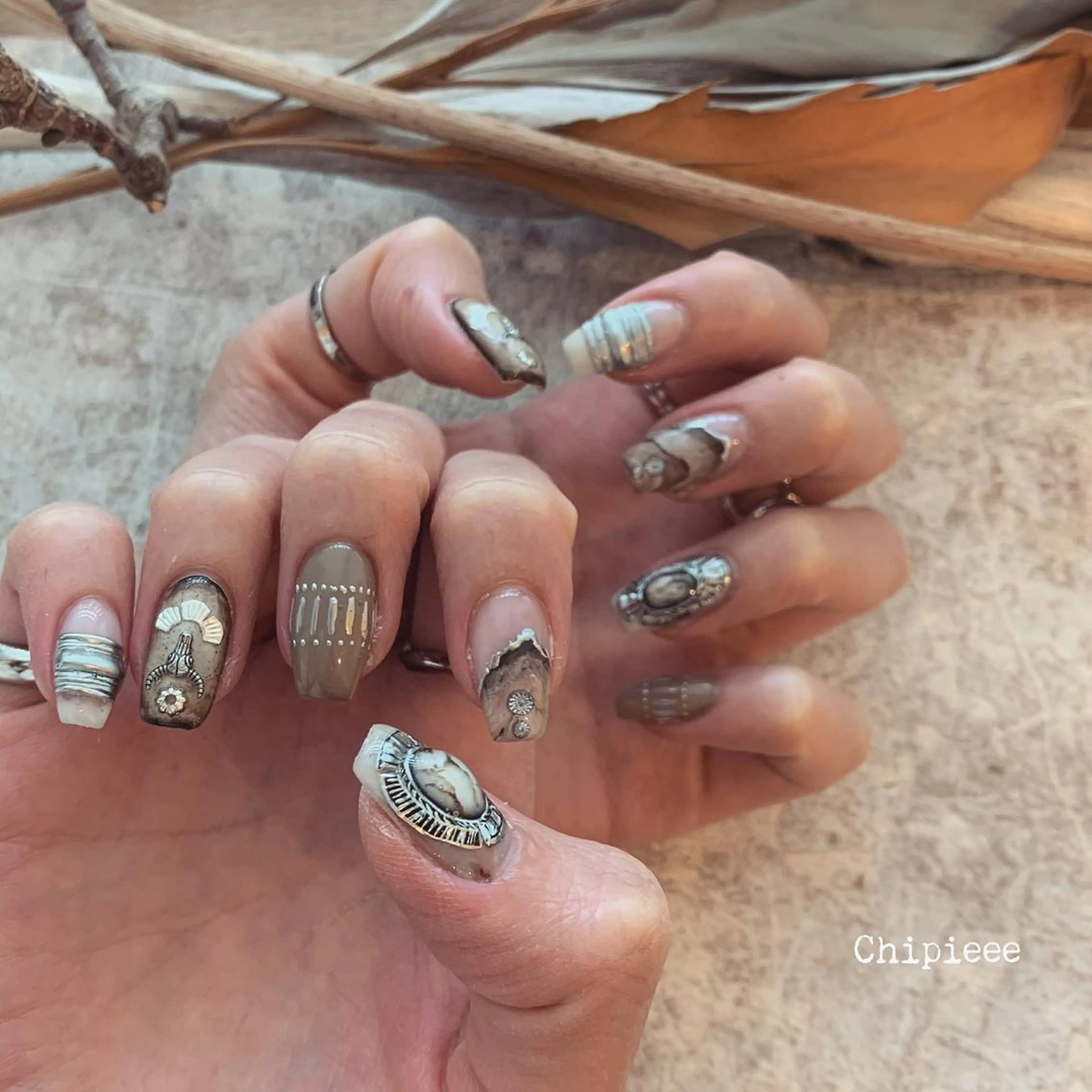 ネイル ブラウン ハンドネイル HiMe .のその他イメージ