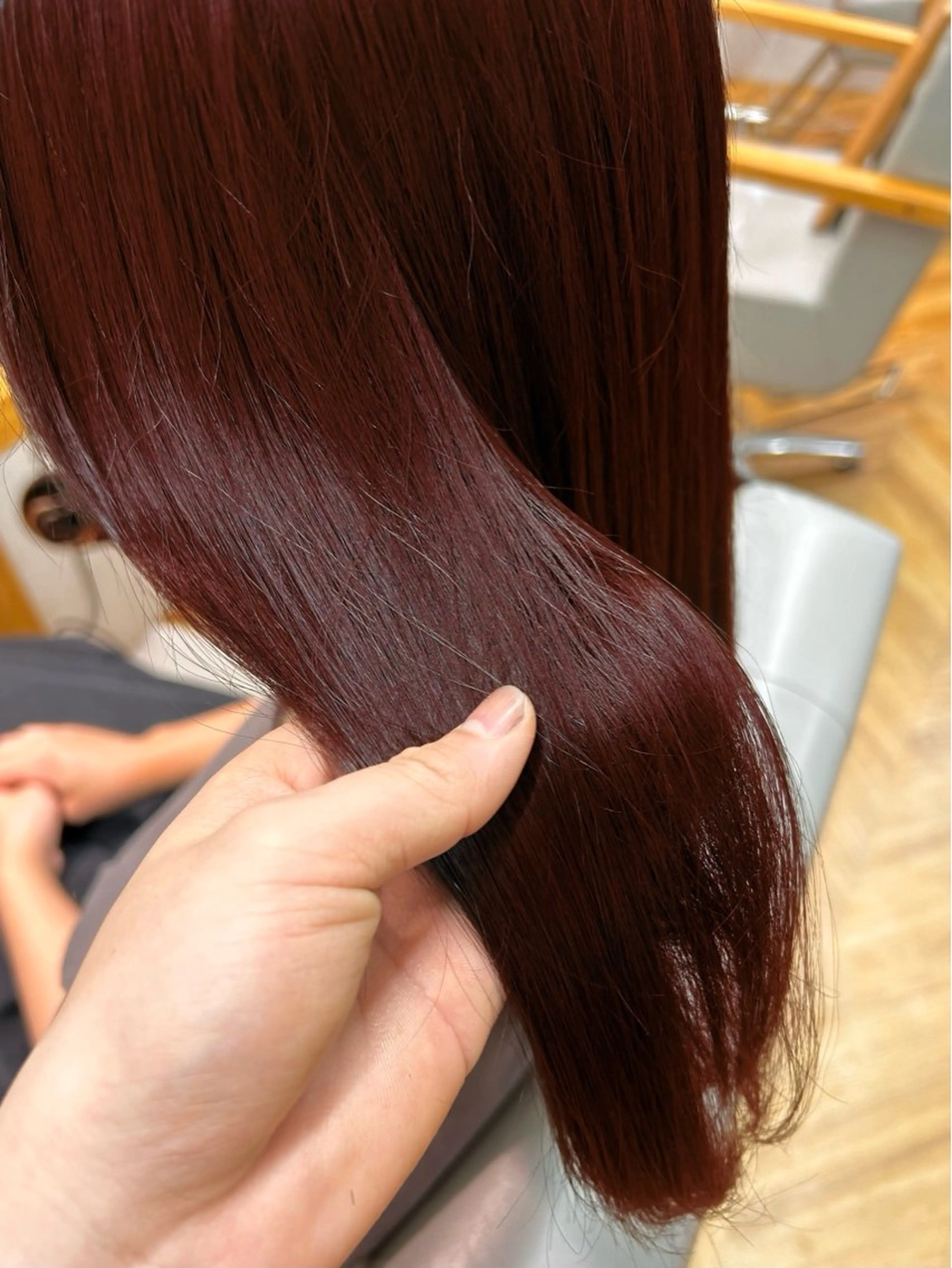 ミディアム カラー ブリーチ ブリーチなしカラー レッドカラー ヘアカラー トリートメント 透明感/明るめ ヘア/kazui🐈のヘアスタイル
