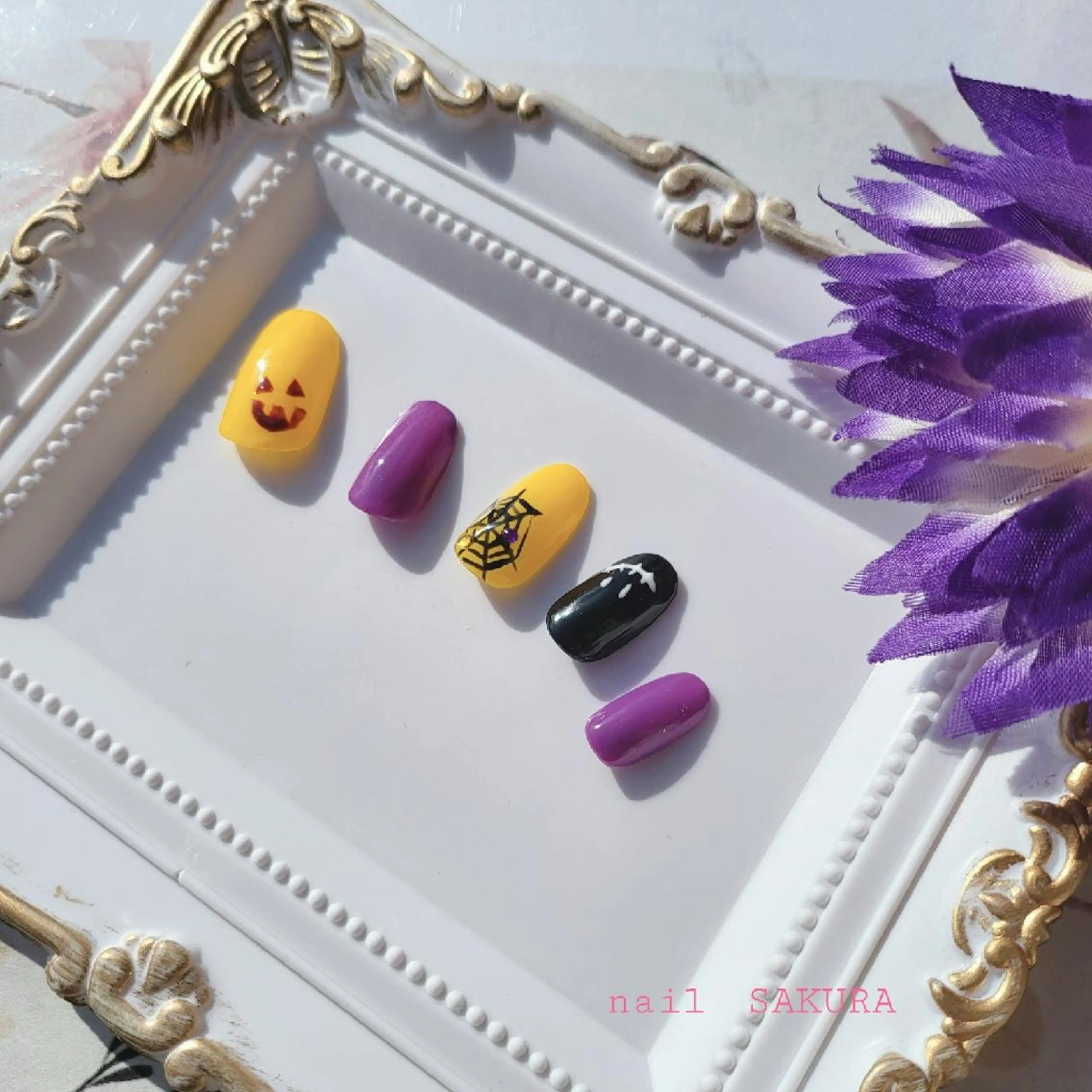ネイル ハロウィン ネイルチップ nailSAKURA 🌸爪の美容室のネイルデザイン