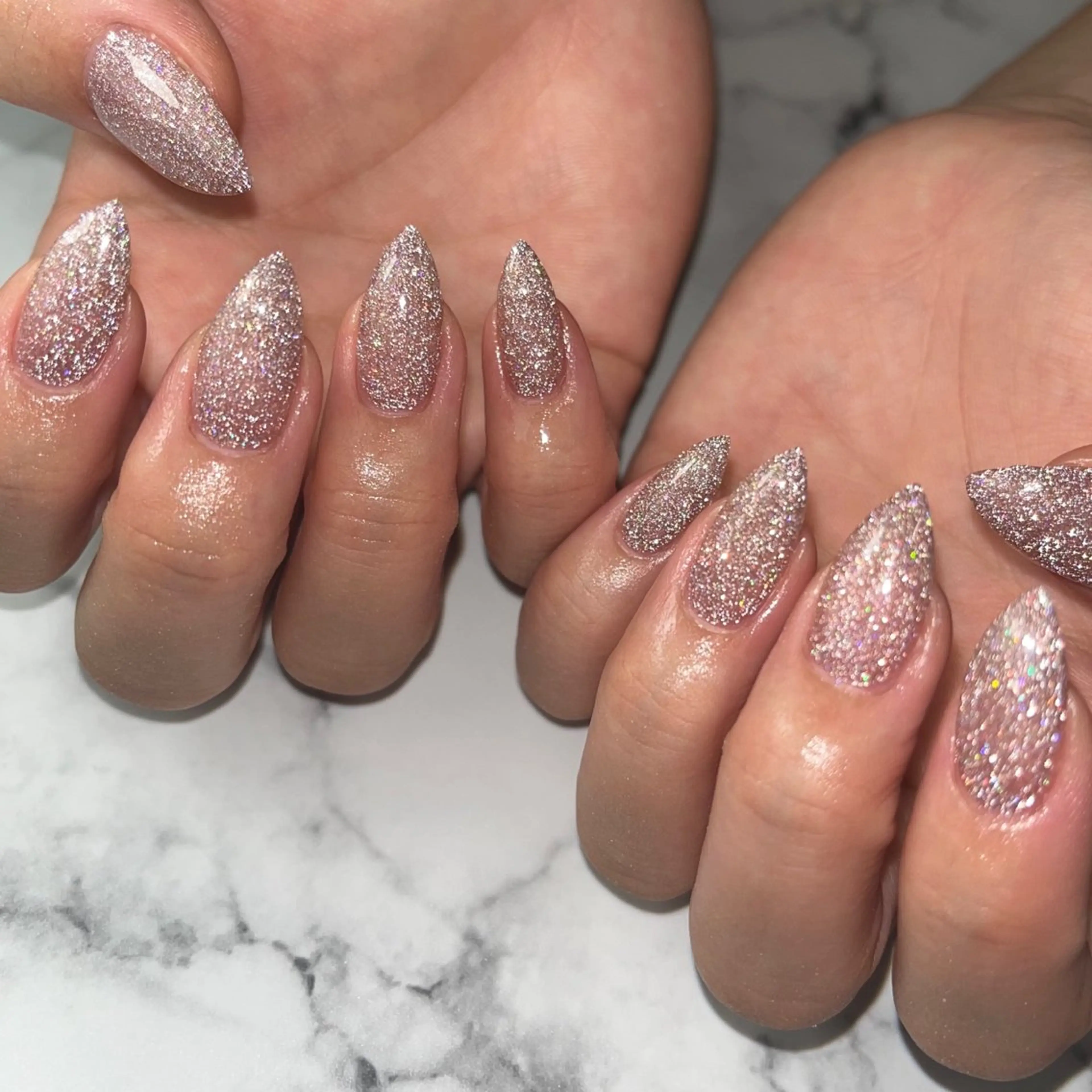 ネイル フラッシュネイル ラメ(グリッター) ワンカラーネイル ピンク ハンドネイル NAIL NOWのネイルデザイン