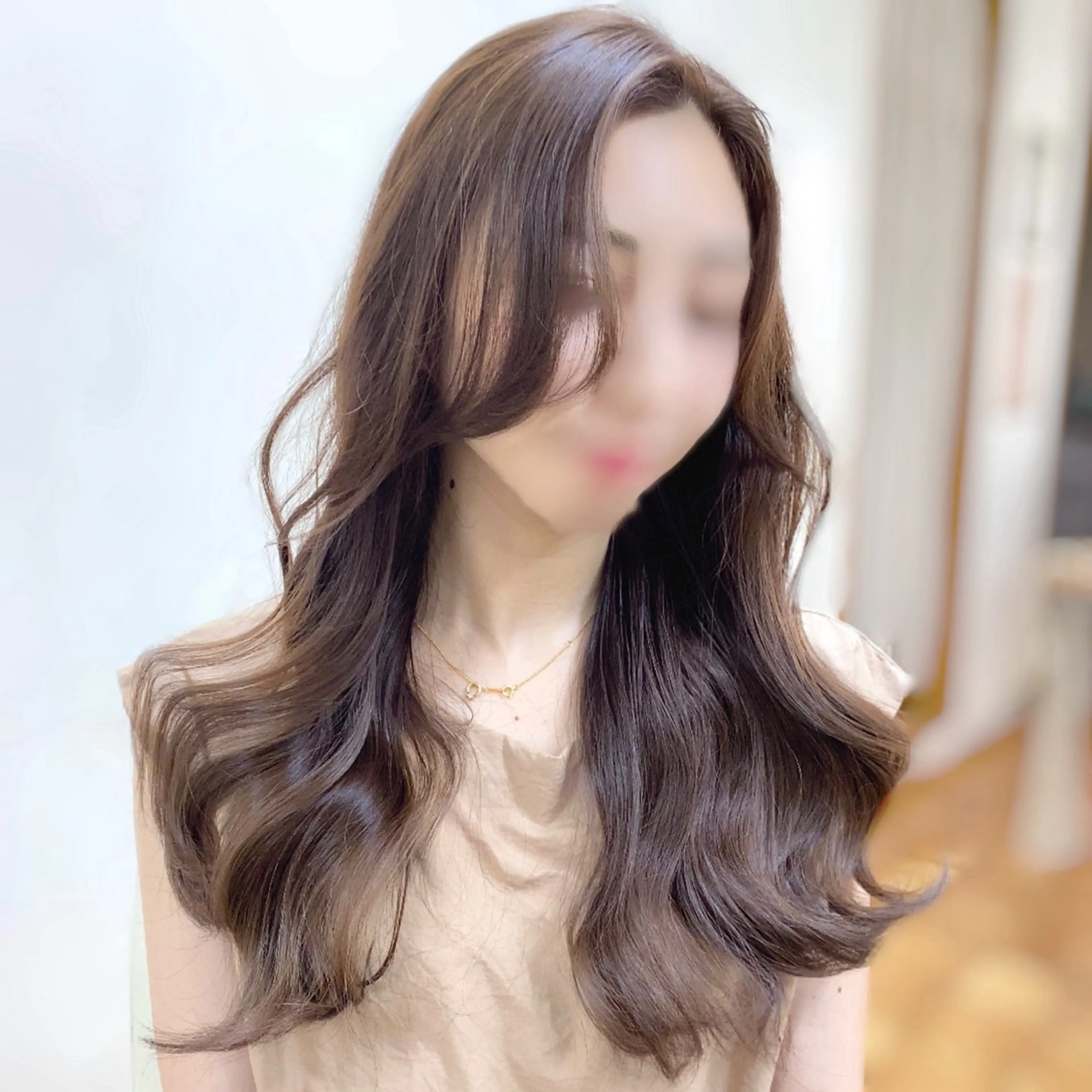 ロング カラー ブラウンカラー ラベンダーカラー 顔まわりレイヤー 韓国風ヘア レイヤーカット カット ヘアカラー トリートメント 🥣 hashi 🛋️のヘアスタイル