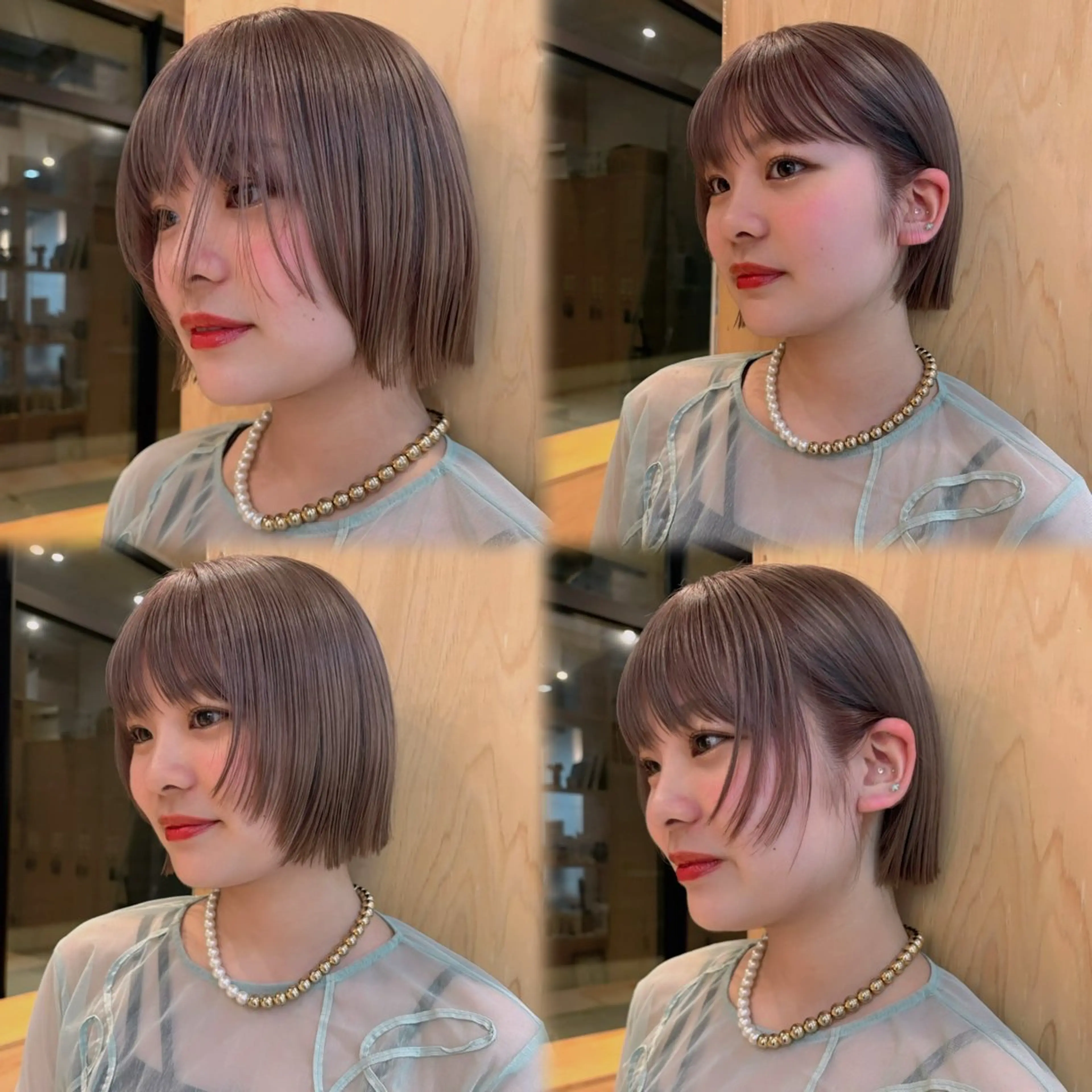 ショート カラー ボブ 顔周りカット レイヤーカット 艶髪/トリートメント /🎀たまちゃん🎀のヘアスタイル