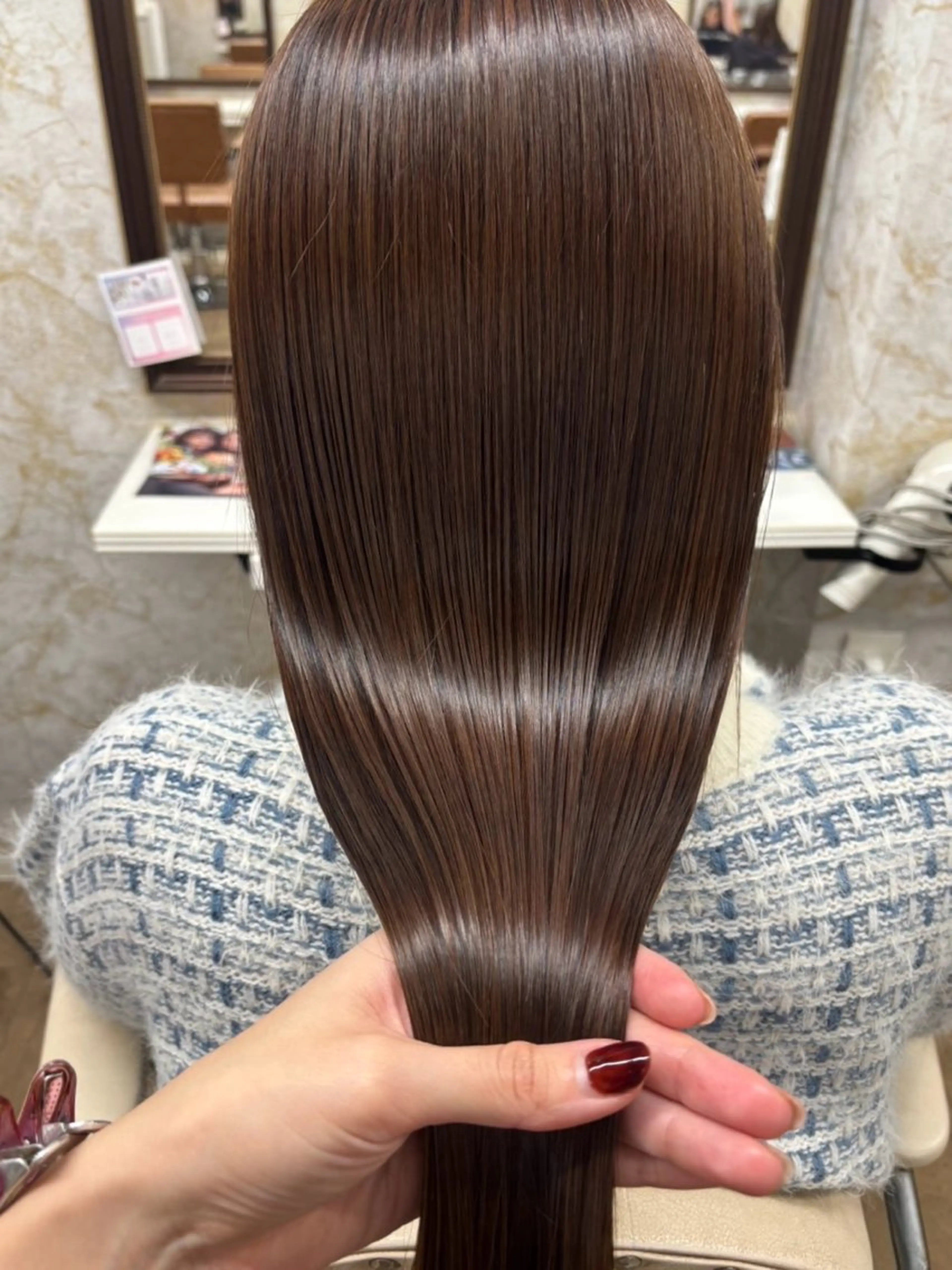 ロング 縮毛矯正 韓国ヘア×髪質改善 縮毛矯正のヘアスタイル